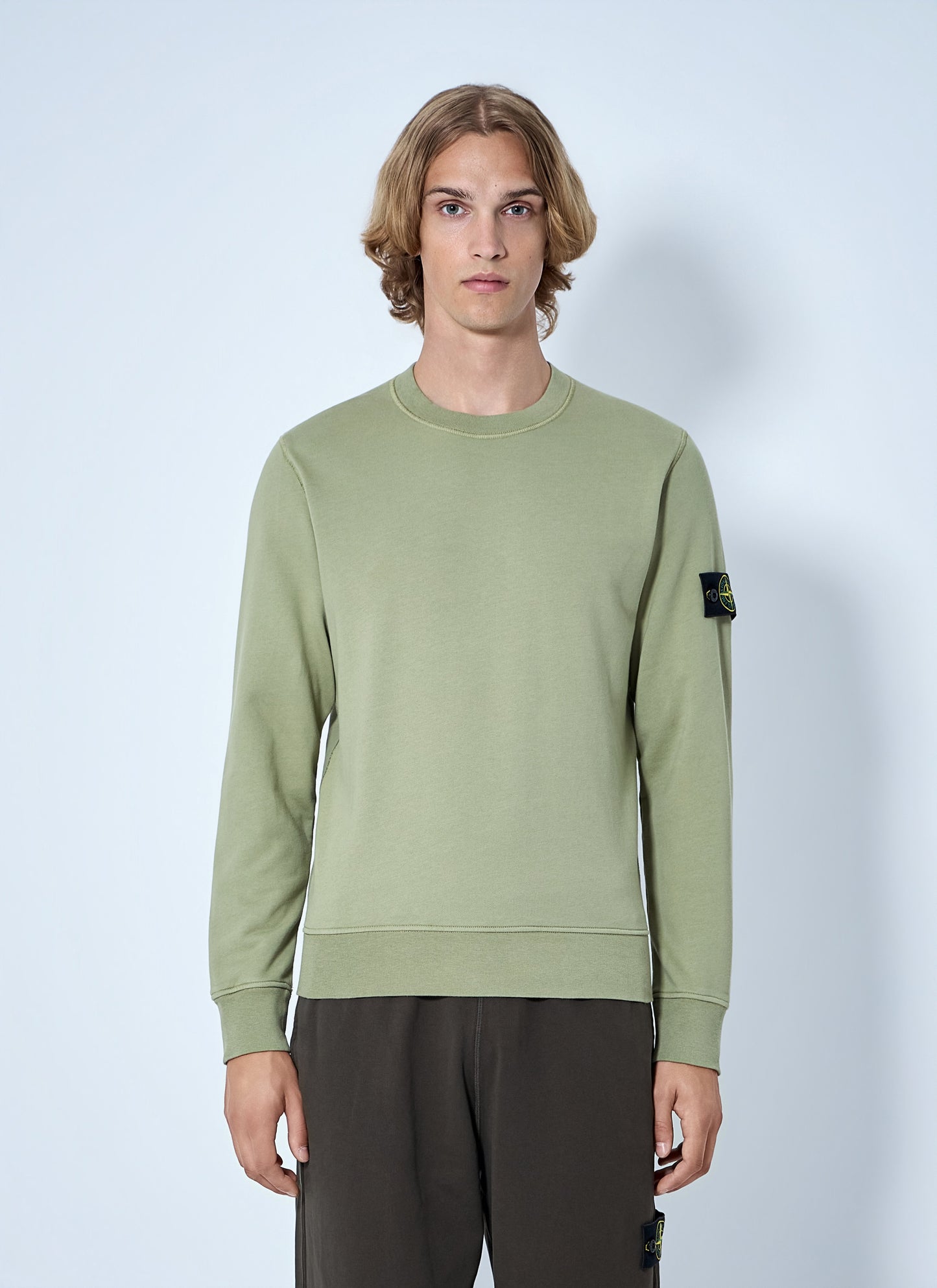 Stone Island Men Crewneck Sweatshirt With Arm Patch