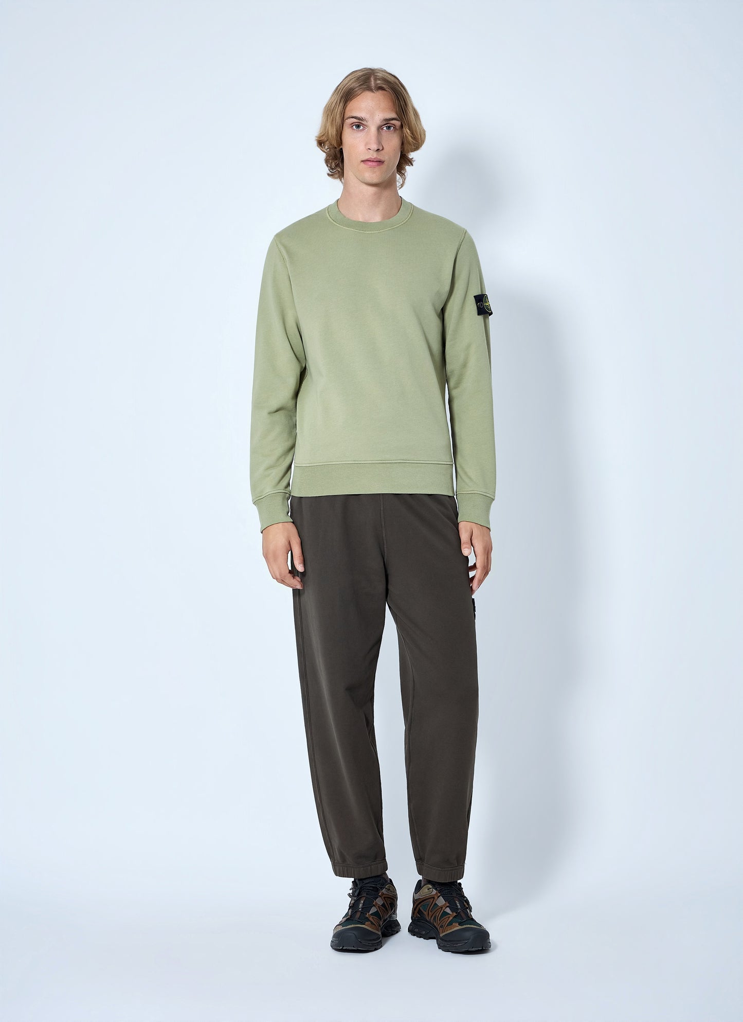 Stone Island Men Crewneck Sweatshirt With Arm Patch