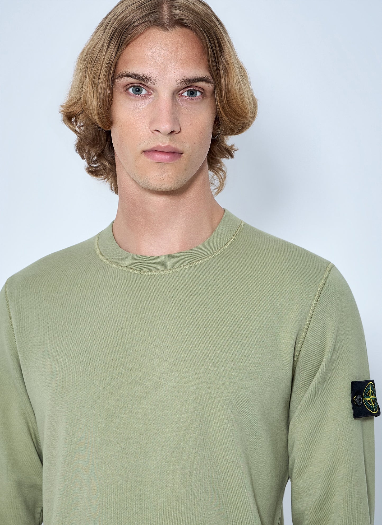 Stone Island Men Crewneck Sweatshirt With Arm Patch