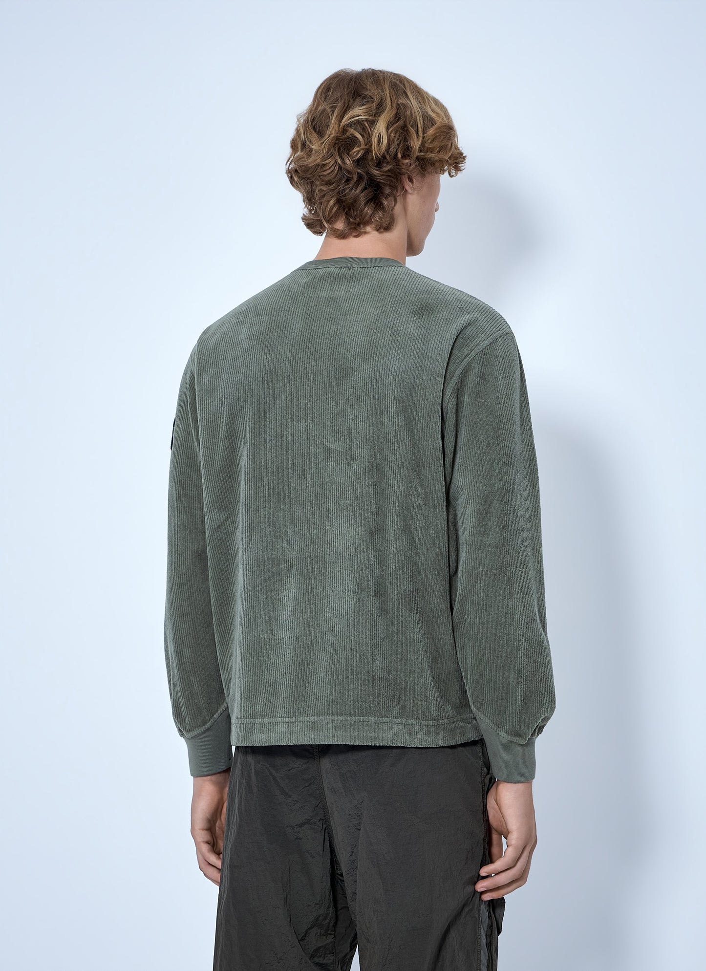 Stone Island Men Corduroy Logo Patch Sweatshirt STONE ISLAND