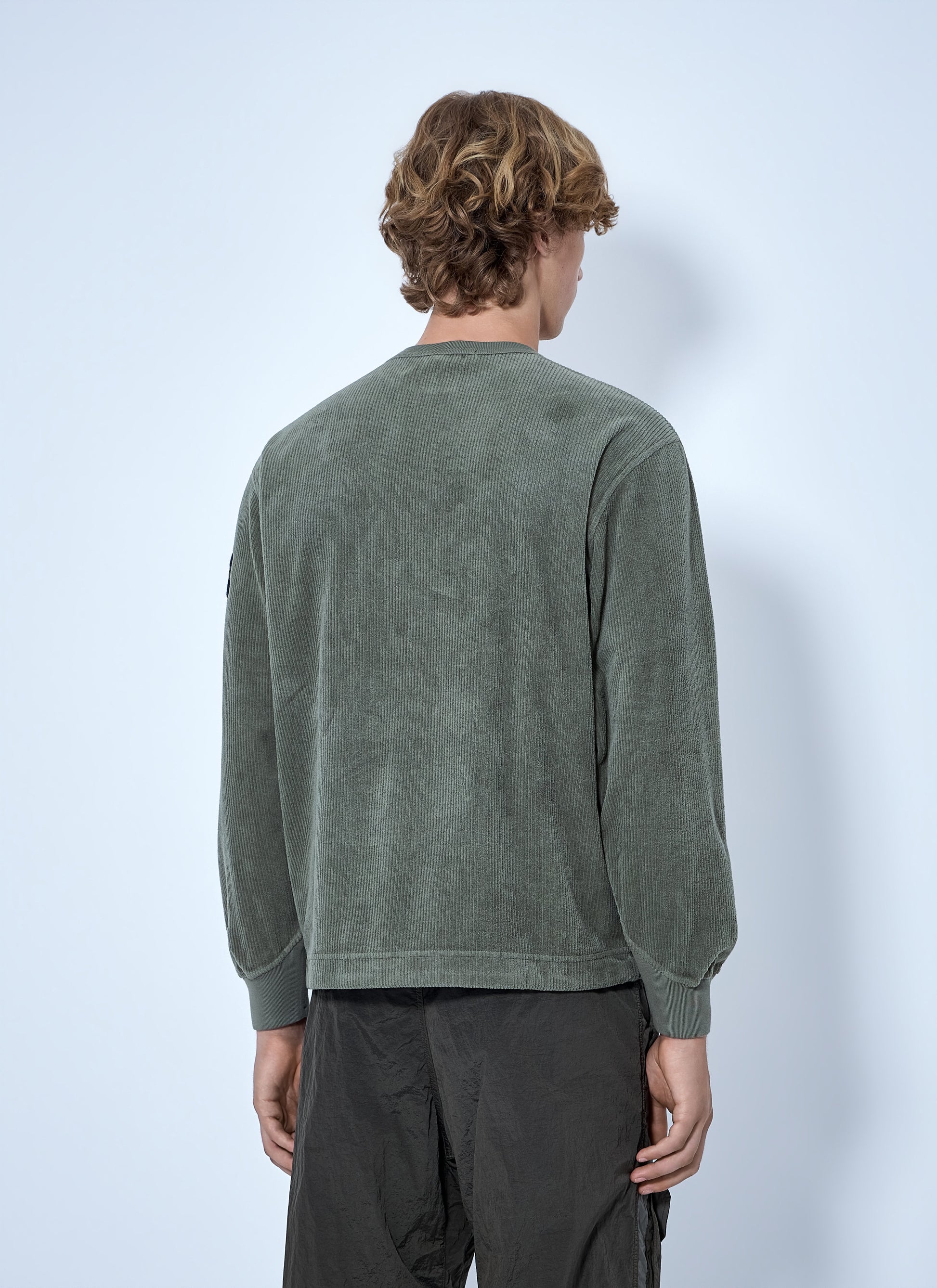 Stone Island Men Corduroy Logo Patch Sweatshirt STONE ISLAND