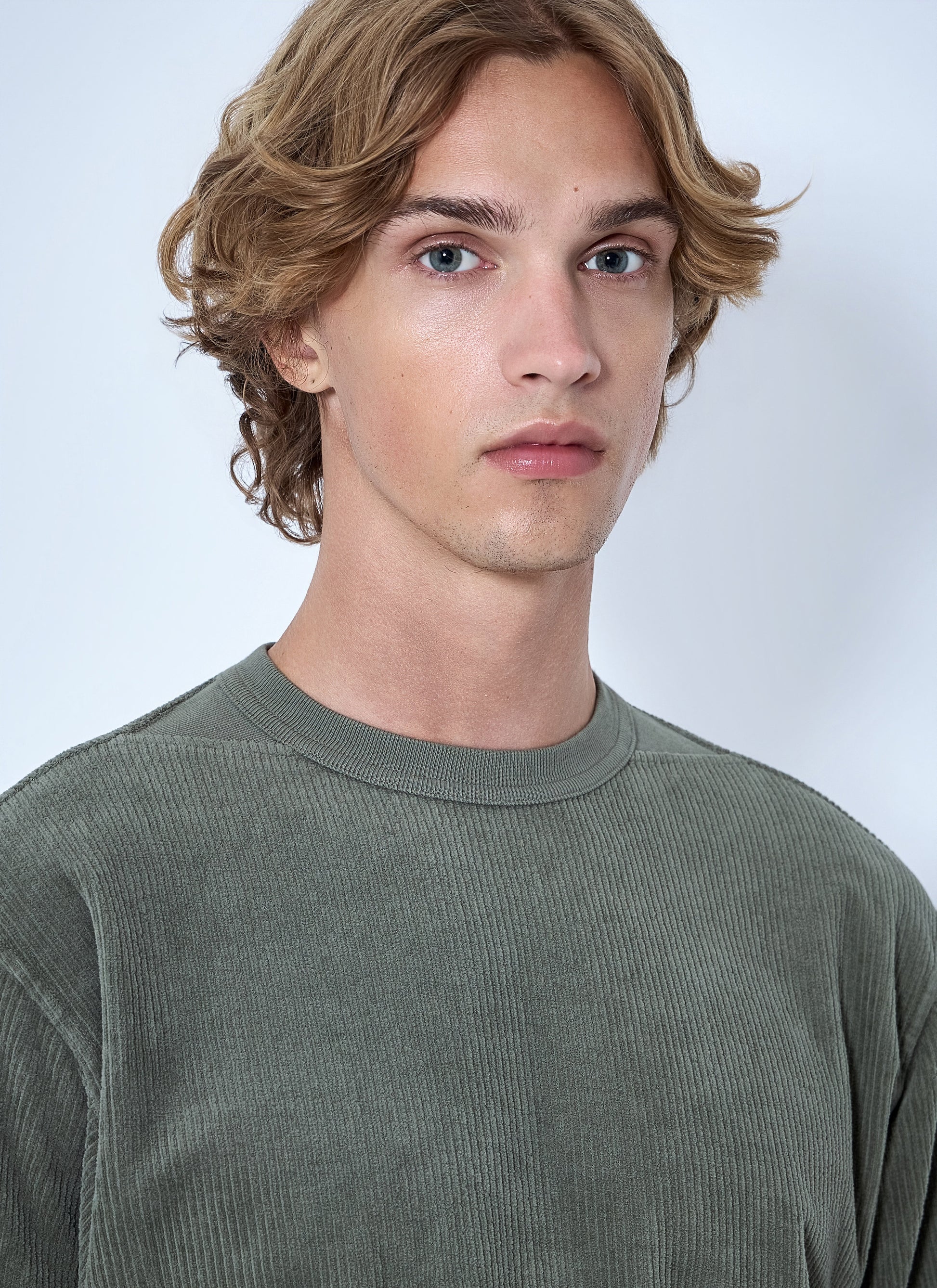 Stone Island Men Corduroy Logo Patch Sweatshirt STONE ISLAND