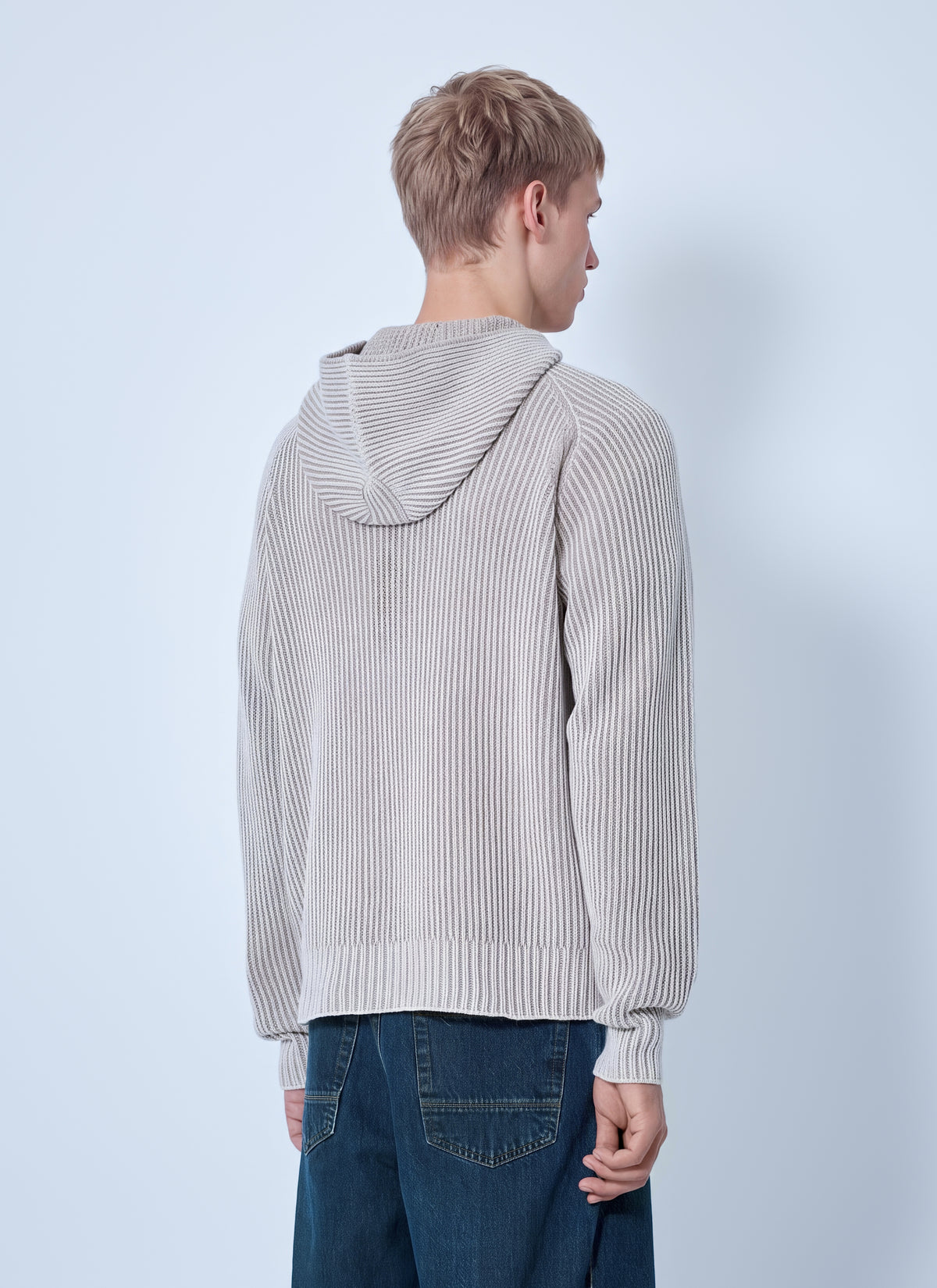 Stone Island Men Ribbed Knit Hoodie STONE ISLAND
