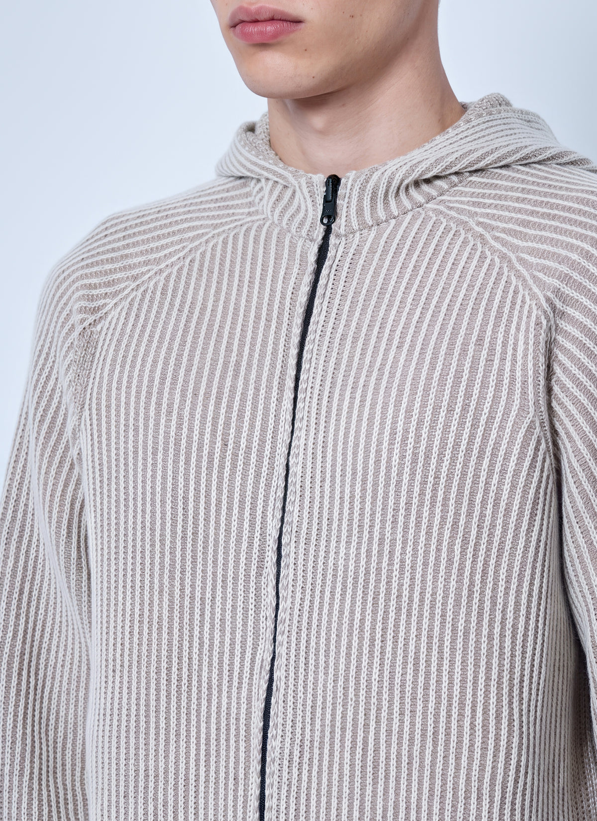 Stone Island Men Ribbed Knit Hoodie STONE ISLAND