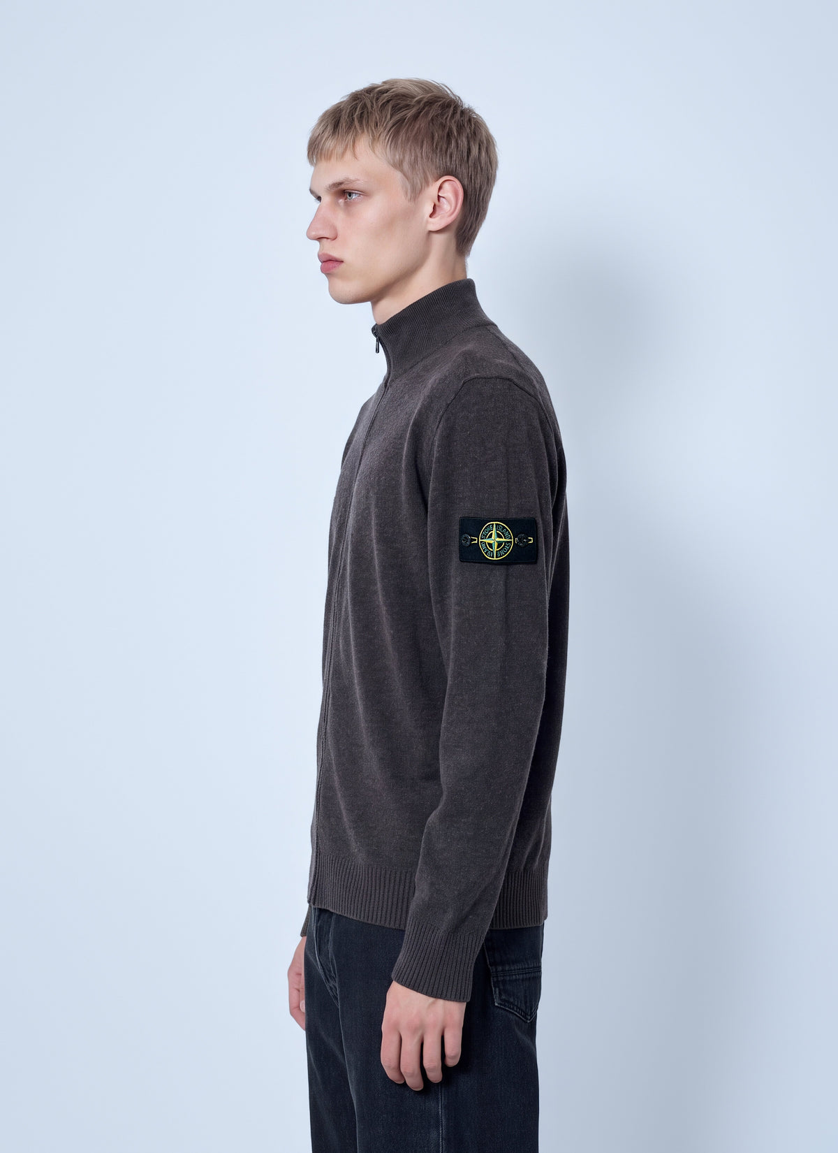 Stone Island Men Zip-Up Wool Cardigan STONE ISLAND