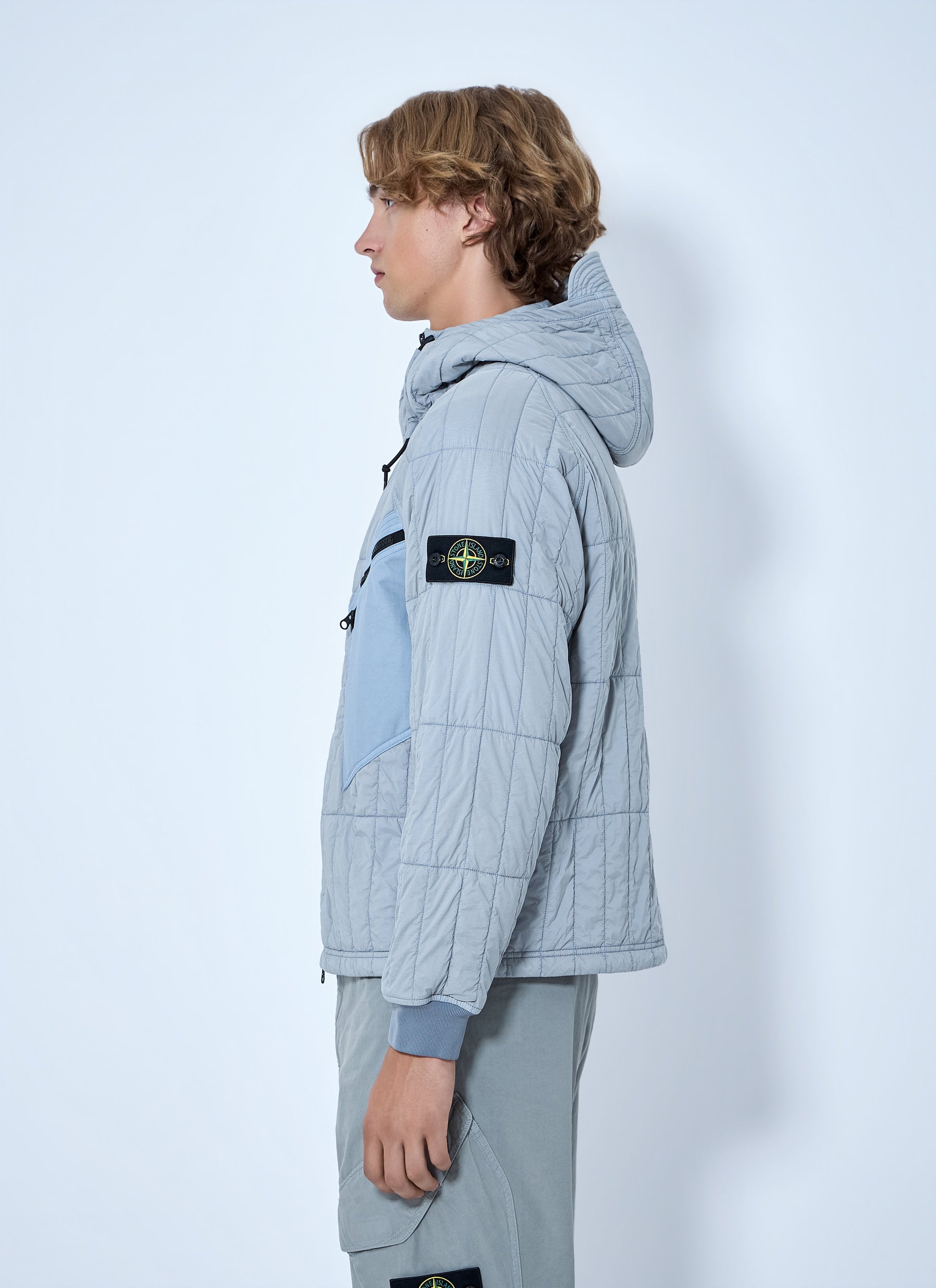 Stone Island Men Quilted Hooded Jacket STONE ISLAND