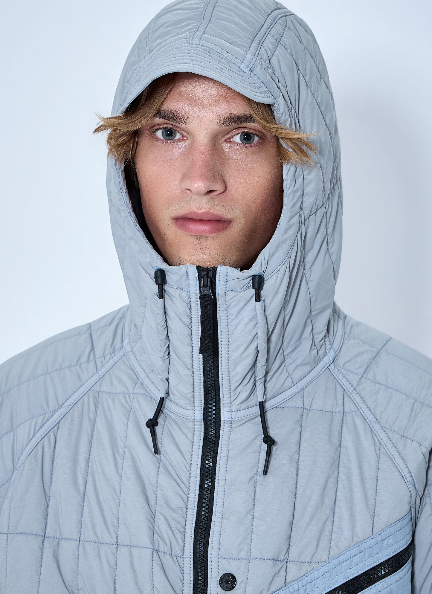 Stone Island Men Quilted Hooded Jacket STONE ISLAND