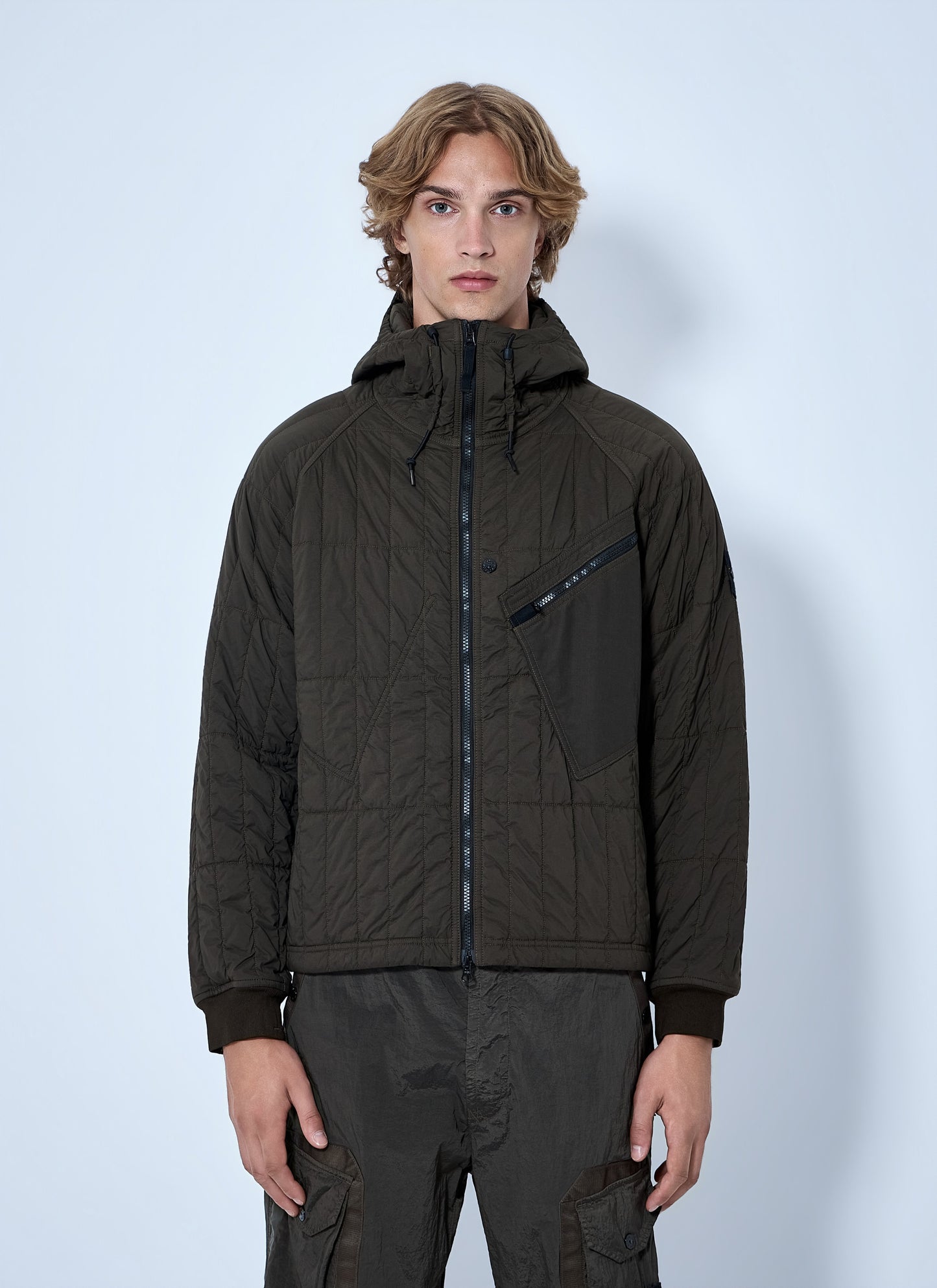 Stone Island Men Quilted Hooded Jacket STONE ISLAND