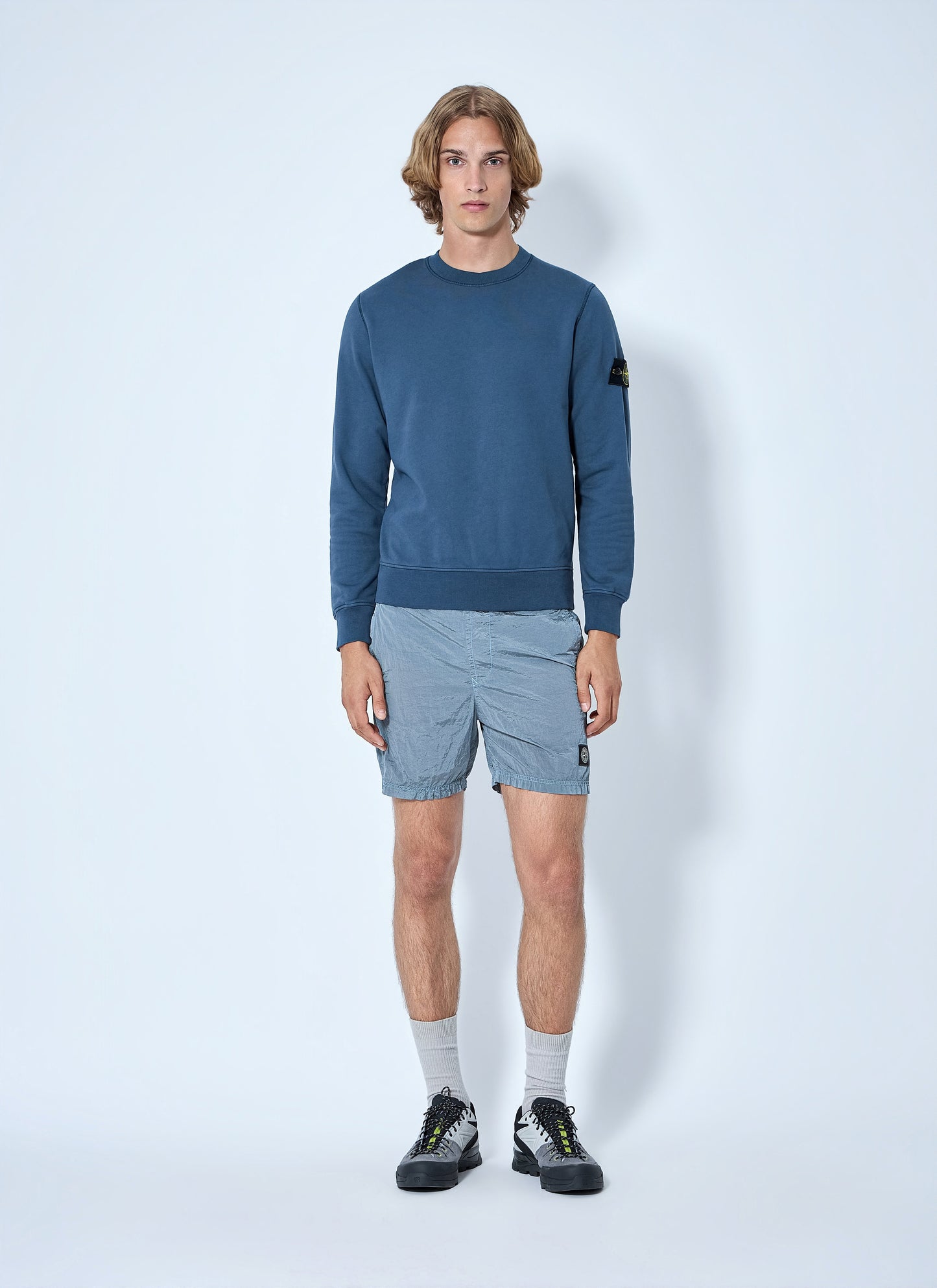 Stone Island Men Crewneck Sweatshirt With Sleeve Patch STONE ISLAND