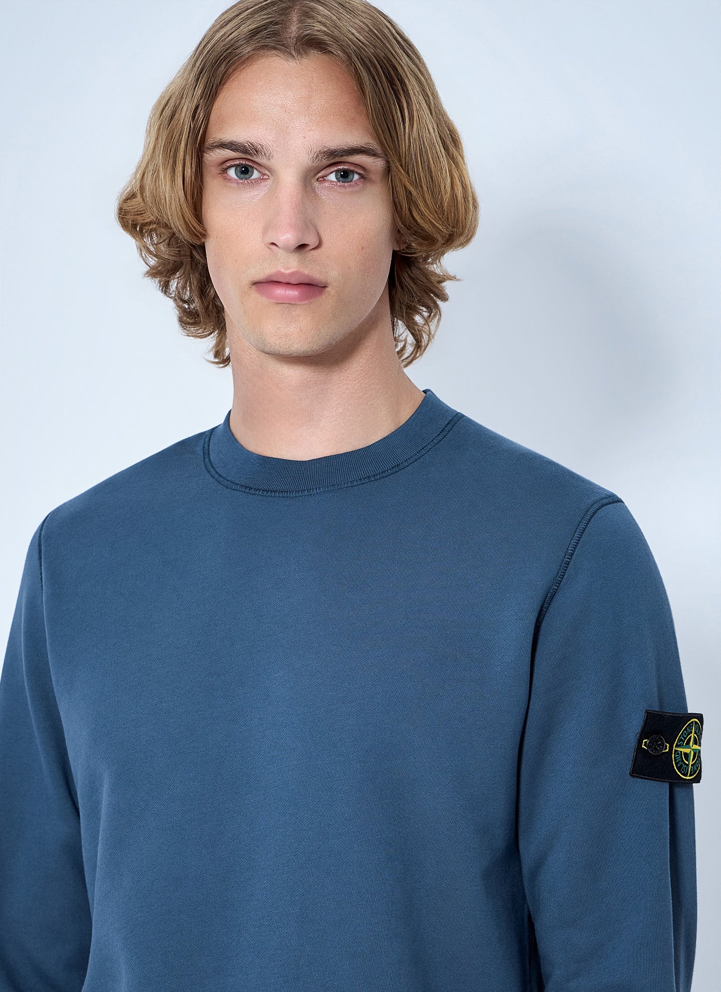 Stone Island Men Crewneck Sweatshirt With Sleeve Patch STONE ISLAND