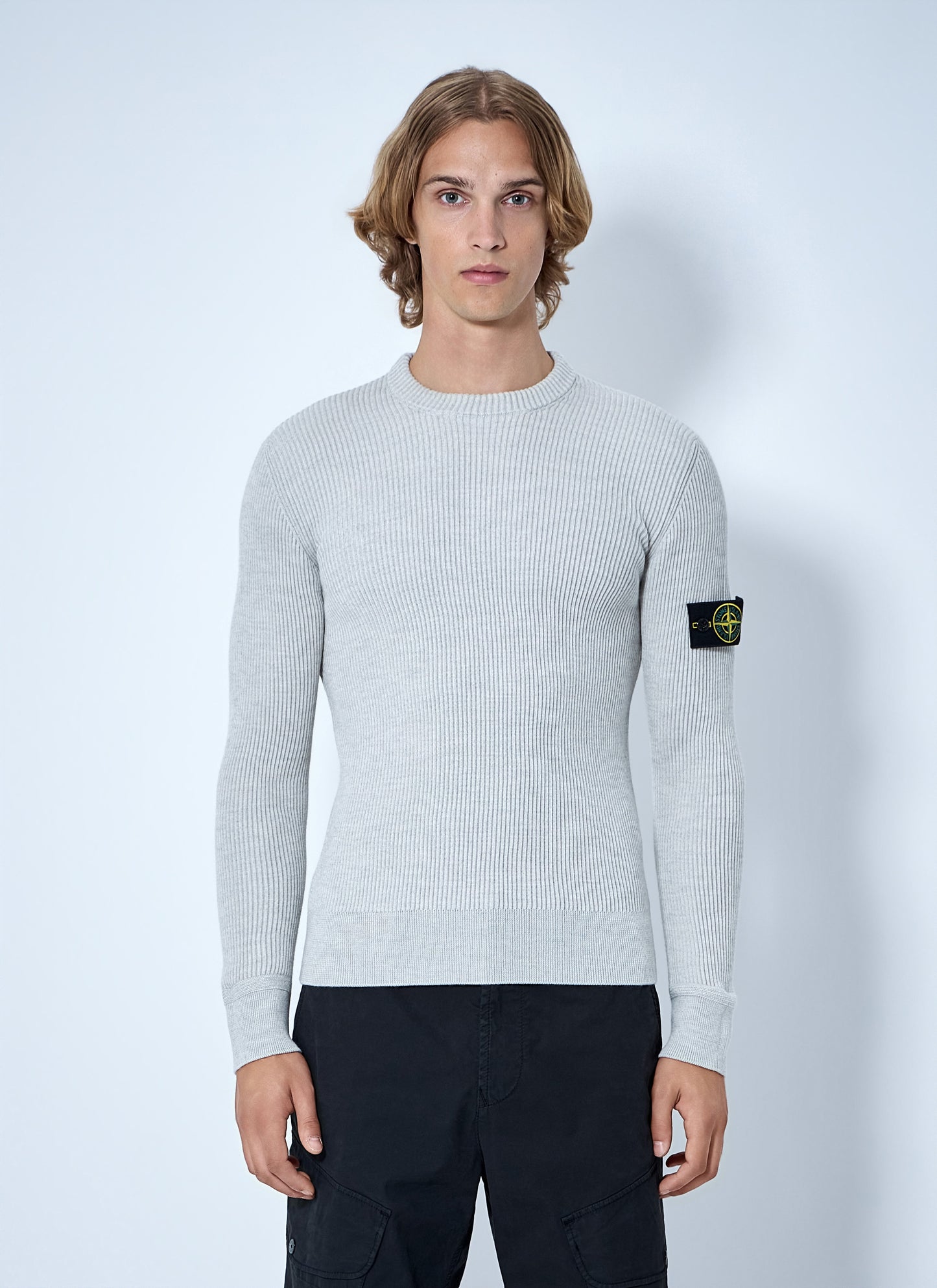Stone Island Men Ribbed Crewneck Sweater STONE ISLAND