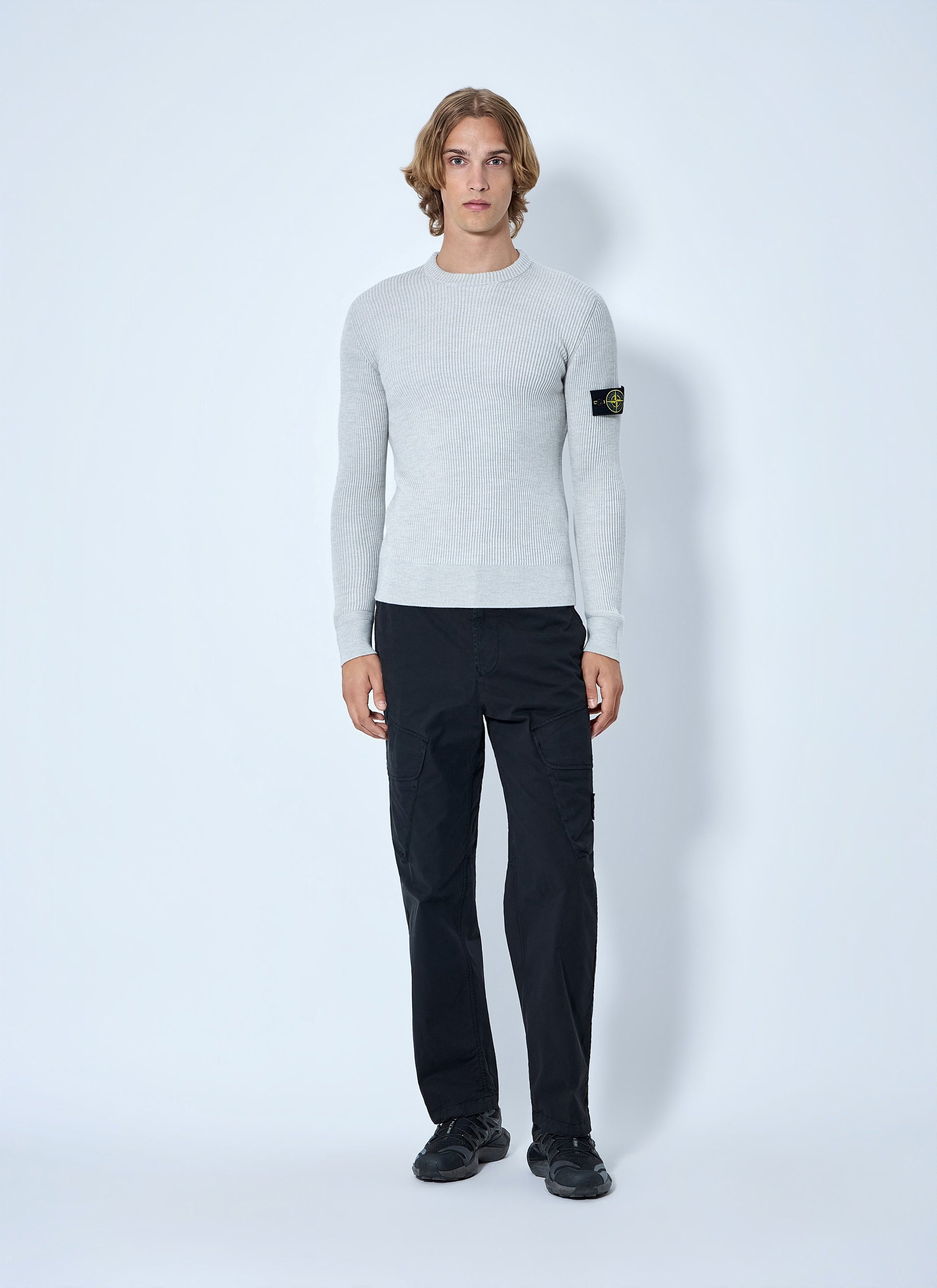 Stone Island Men Ribbed Crewneck Sweater STONE ISLAND
