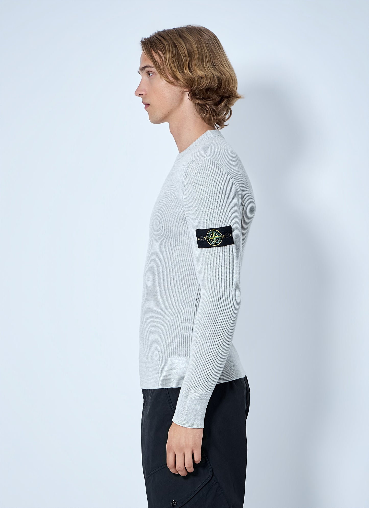 Stone Island Men Ribbed Crewneck Sweater STONE ISLAND