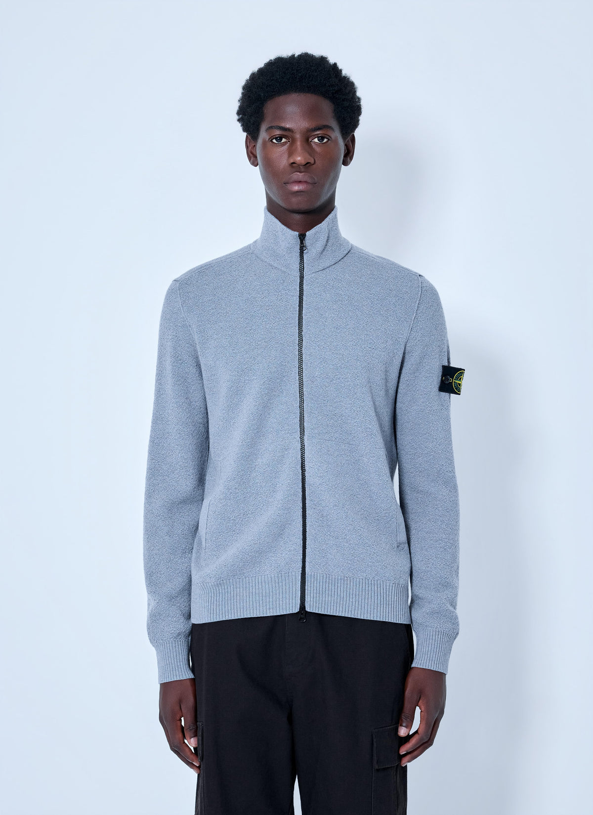 Stone Island Men Zip-Up Knit Sweater STONE ISLAND