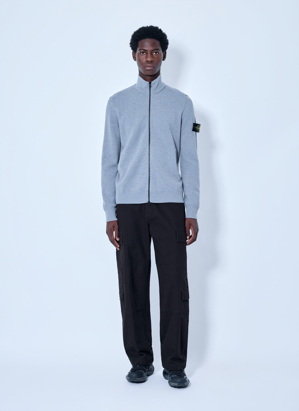 Stone Island Men Zip-Up Knit Sweater STONE ISLAND