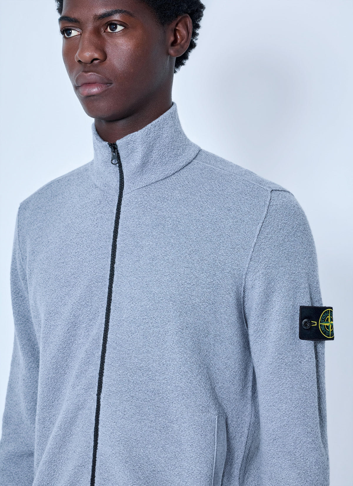 Stone Island Men Zip-Up Knit Sweater STONE ISLAND