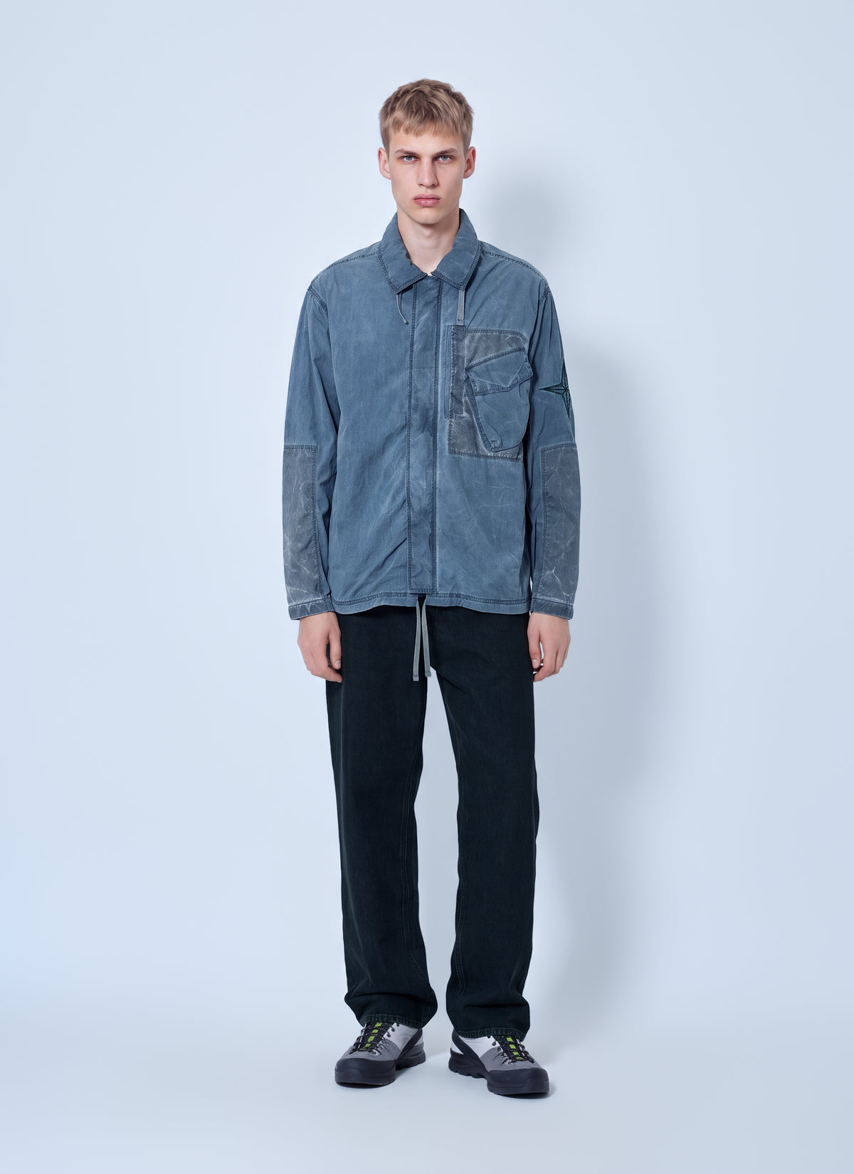 Stone Island Men Washed Overshirt With Drawstring Hem STONE ISLAND