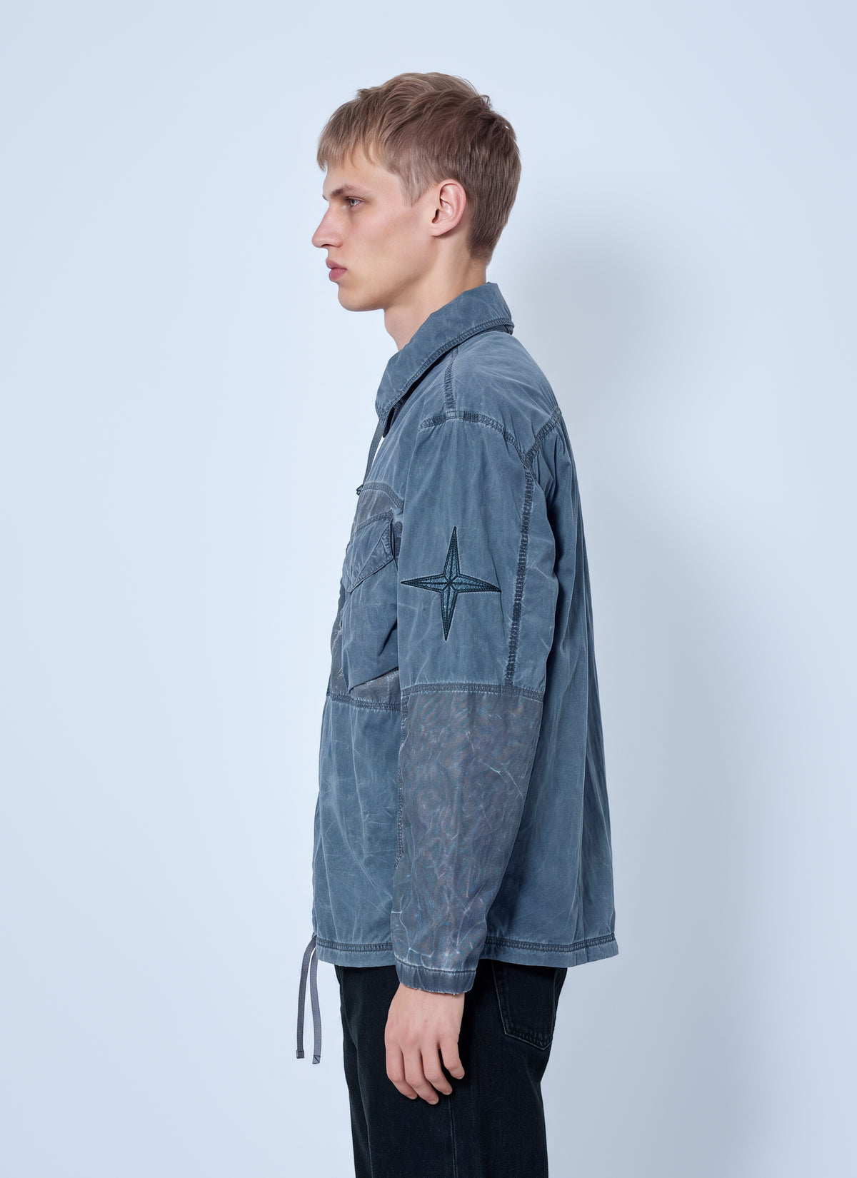 Stone Island Men Washed Overshirt With Drawstring Hem STONE ISLAND