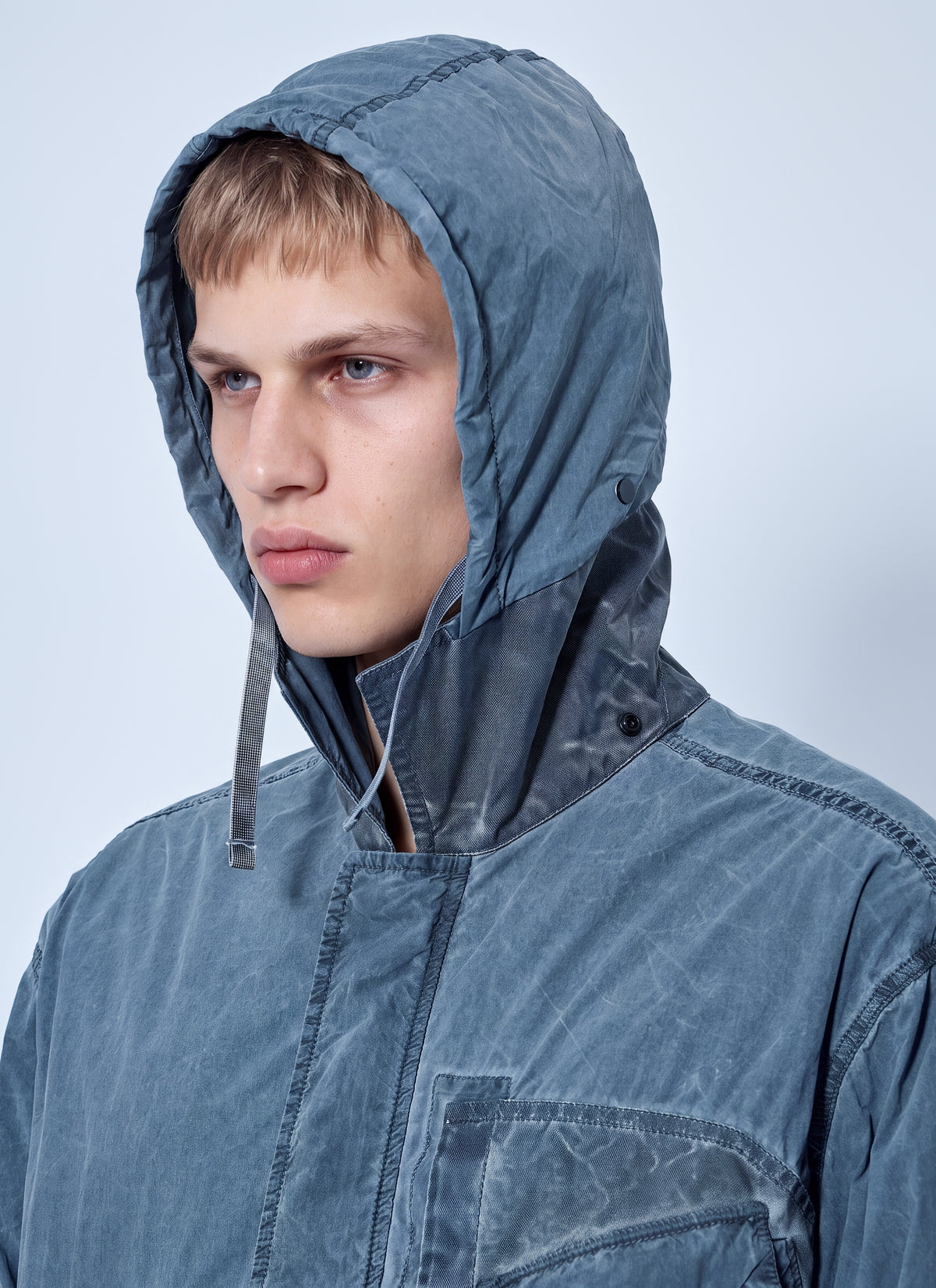 Stone Island Men Washed Overshirt With Drawstring Hem STONE ISLAND