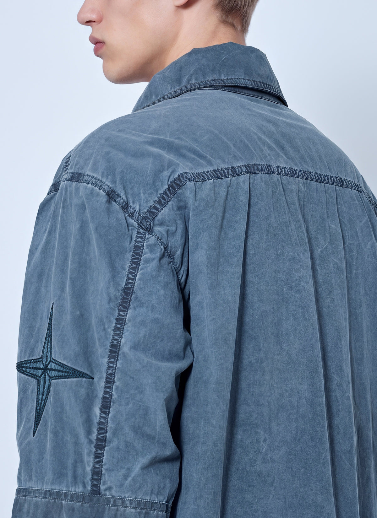 Stone Island Men Washed Overshirt With Drawstring Hem STONE ISLAND