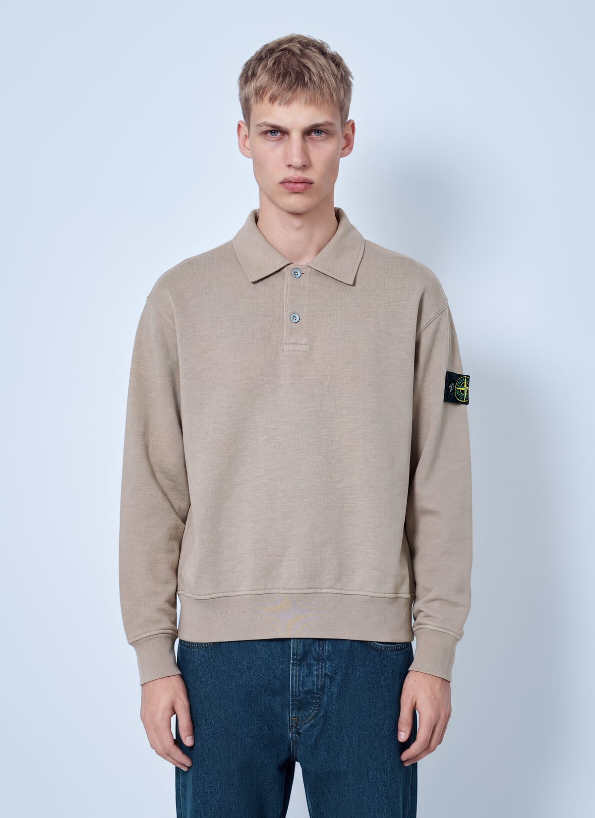 Stone Island Men Polo Collar Sweatshirt STONE ISLAND