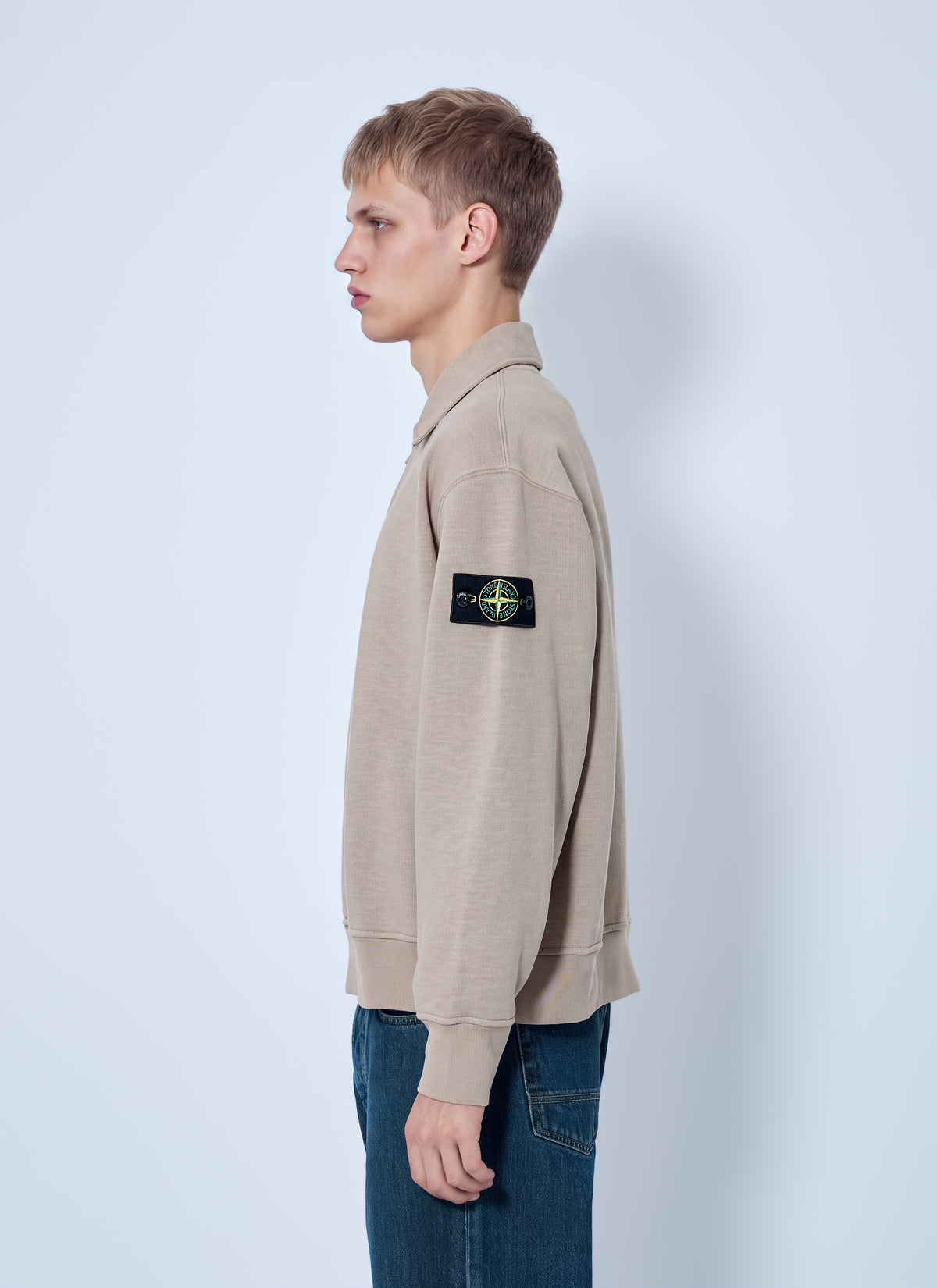 Stone Island Men Polo Collar Sweatshirt STONE ISLAND