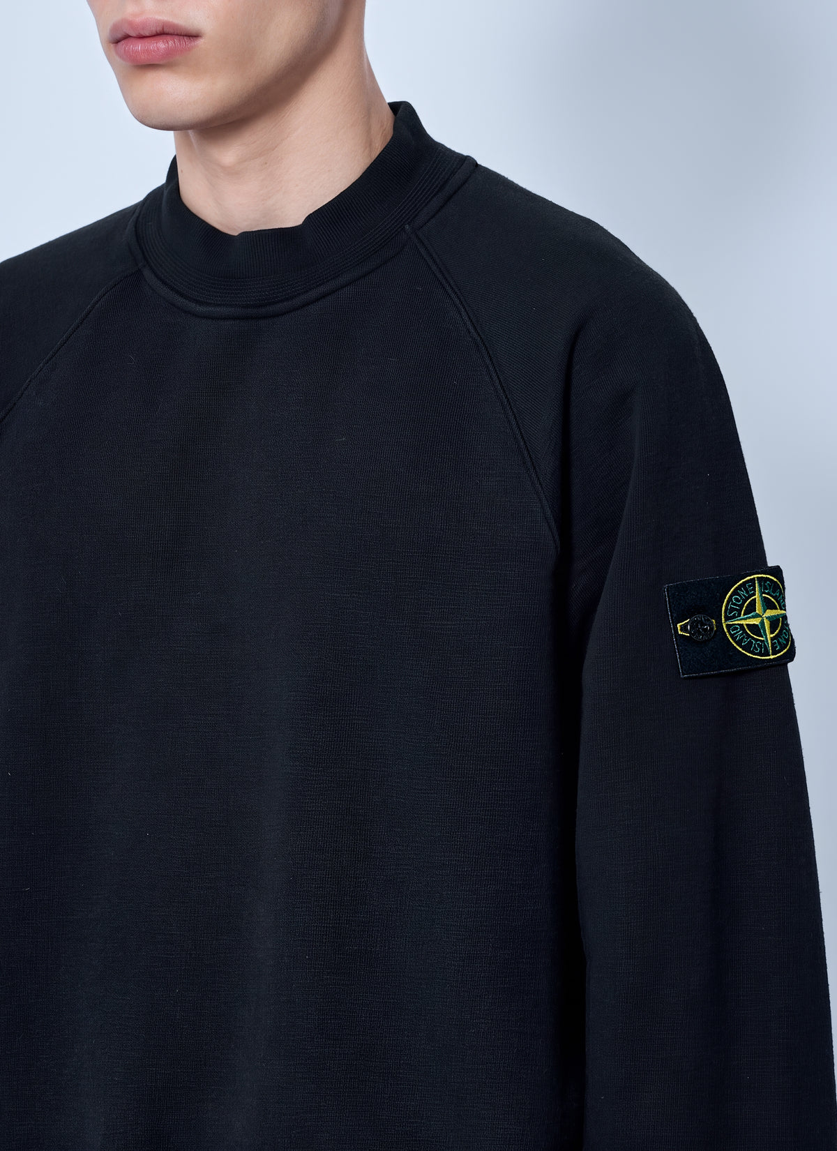 Stone Island Men Crewneck Sweatshirt With Sleeve Logo Patch STONE ISLAND