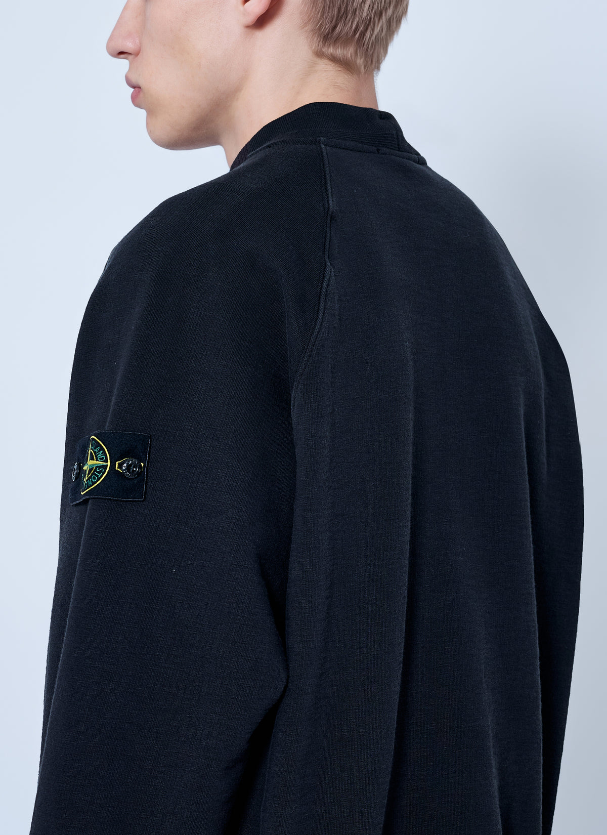 Stone Island Men Crewneck Sweatshirt With Sleeve Logo Patch STONE ISLAND