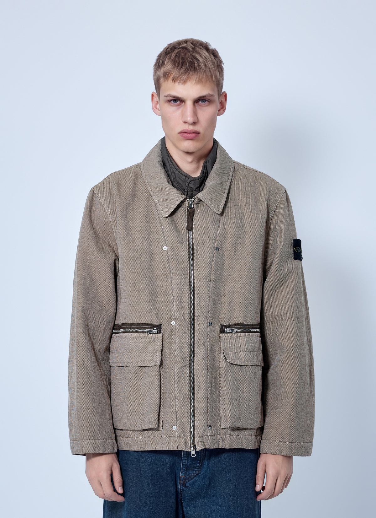Stone Island Men Textured Zip Jacket STONE ISLAND