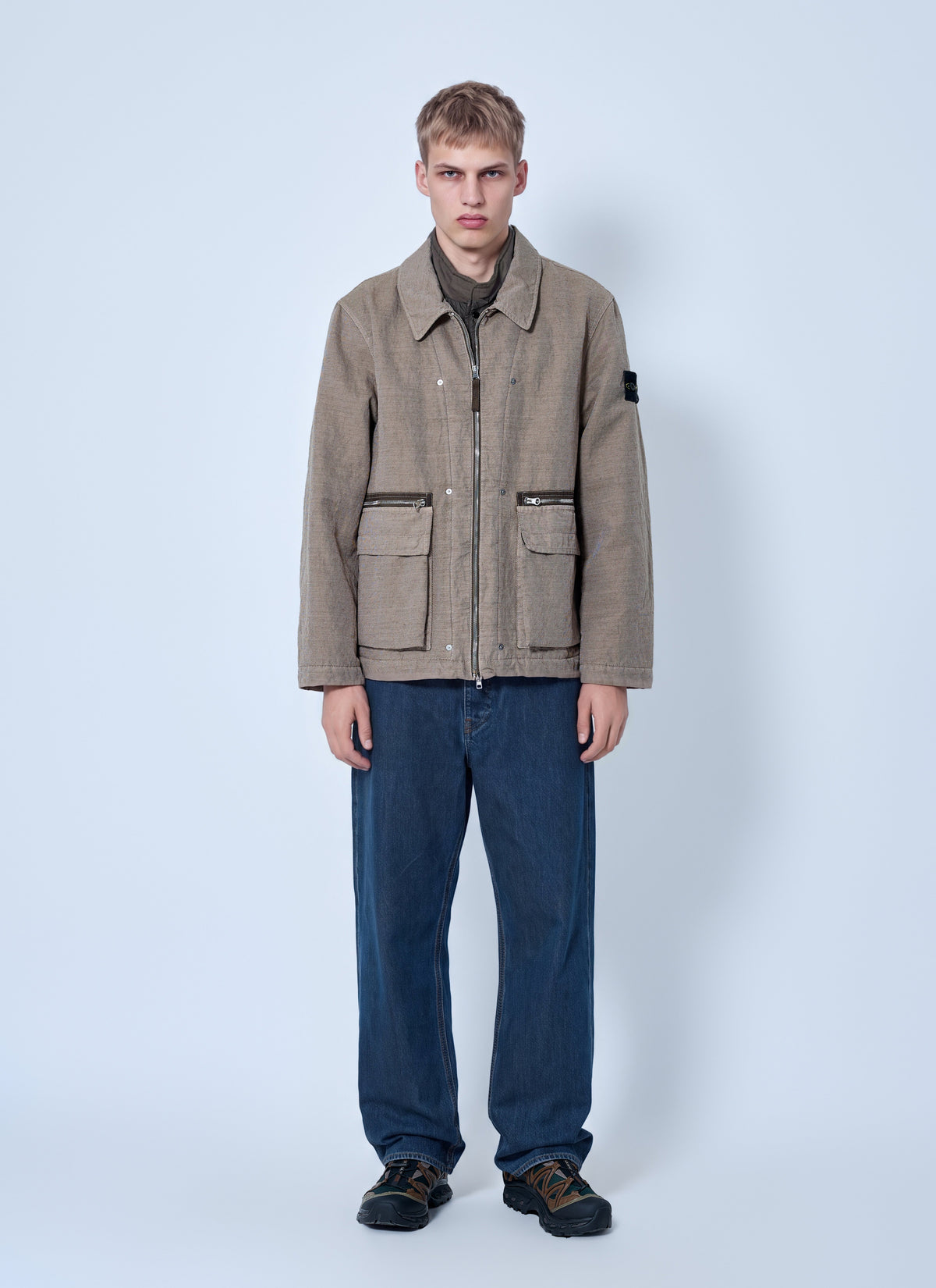Stone Island Men Textured Zip Jacket STONE ISLAND