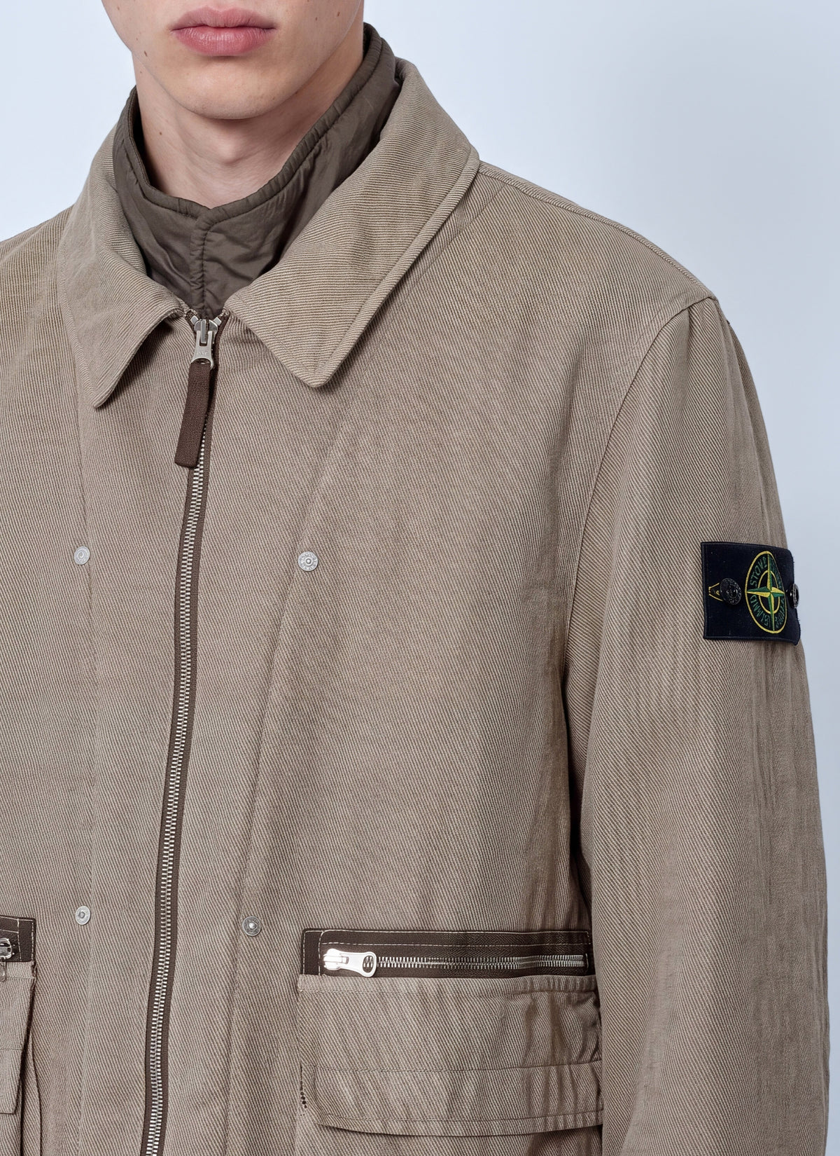 Stone Island Men Textured Zip Jacket STONE ISLAND