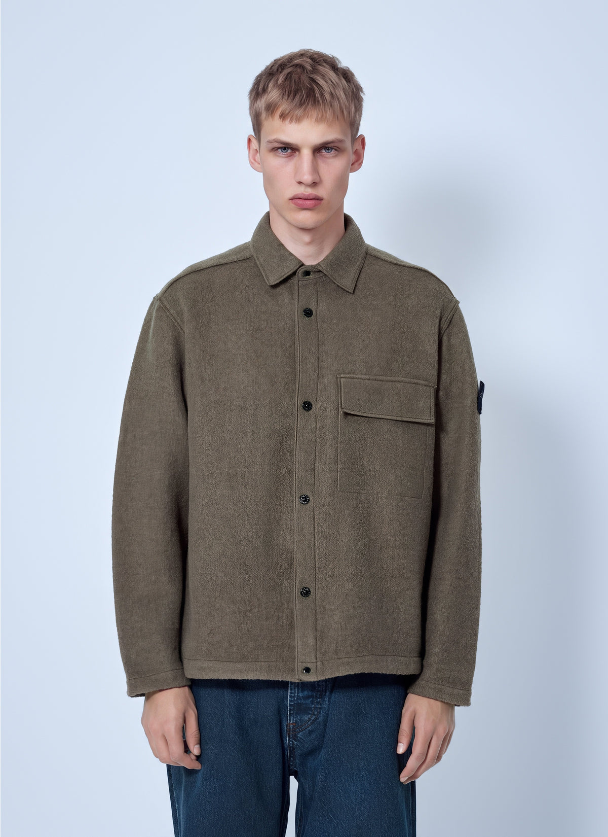 Stone Island Men Wool Shirt Jacket STONE ISLAND