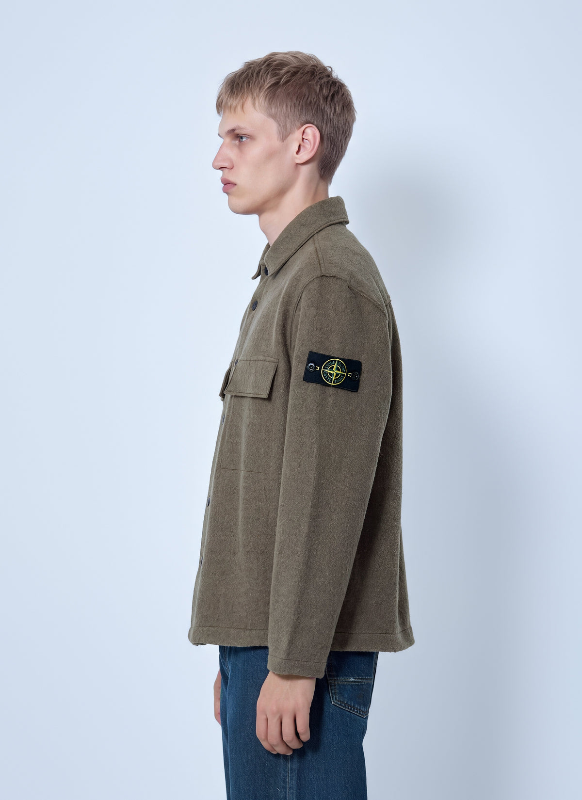 Stone Island Men Wool Shirt Jacket STONE ISLAND