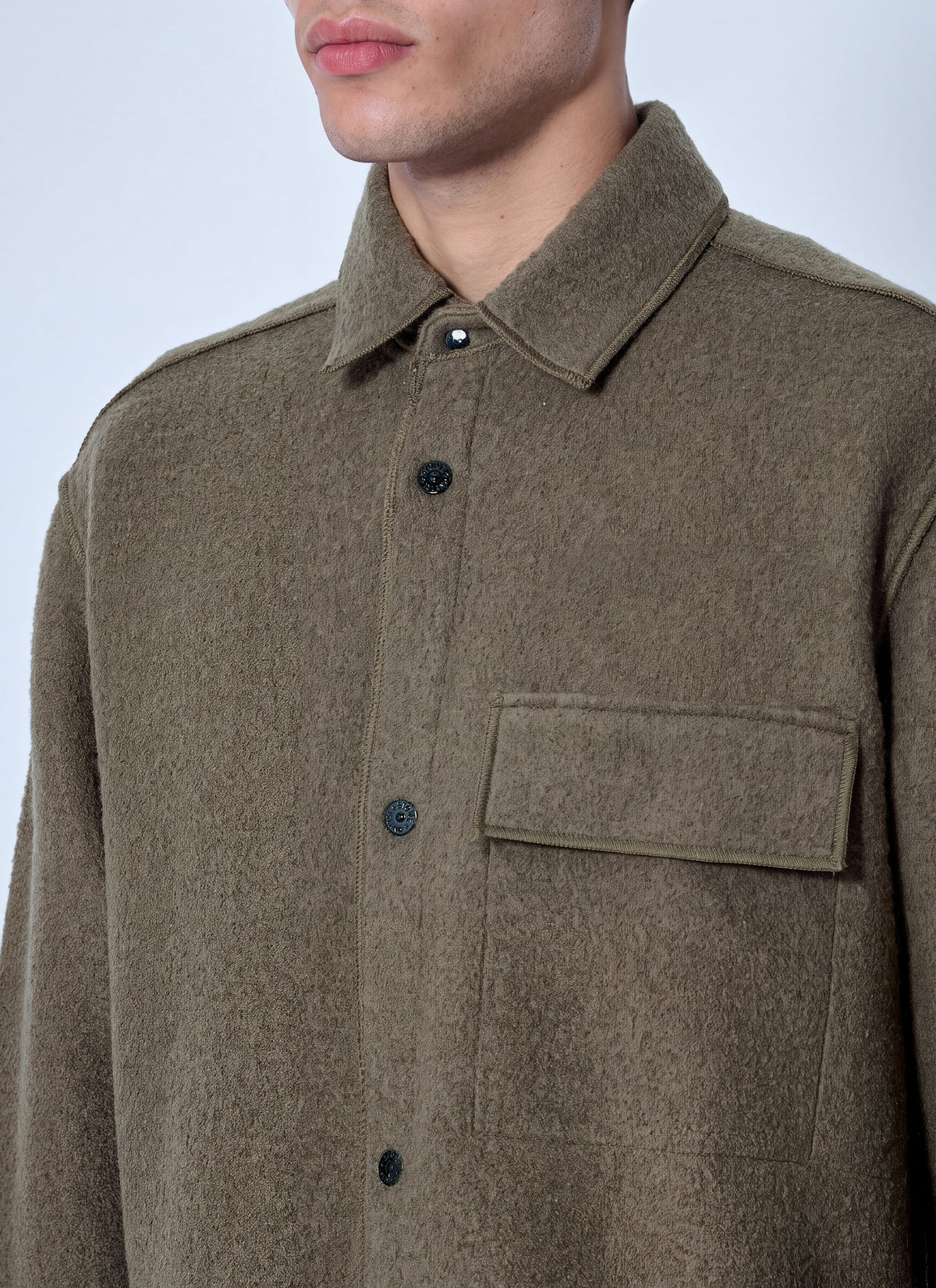 Stone Island Men Wool Shirt Jacket STONE ISLAND