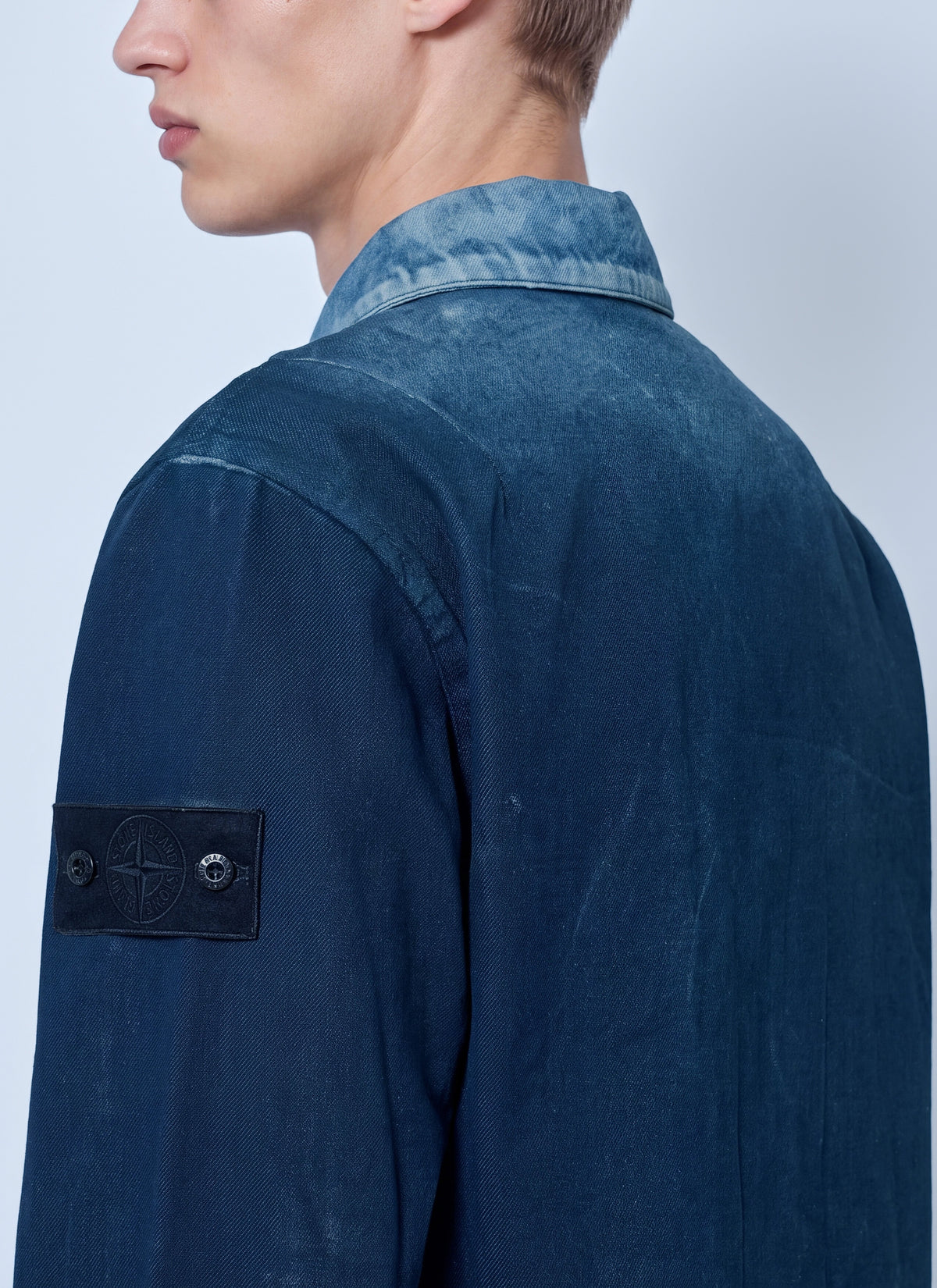 Stone Island Men Zip-Front Overshirt With Patch Pocket