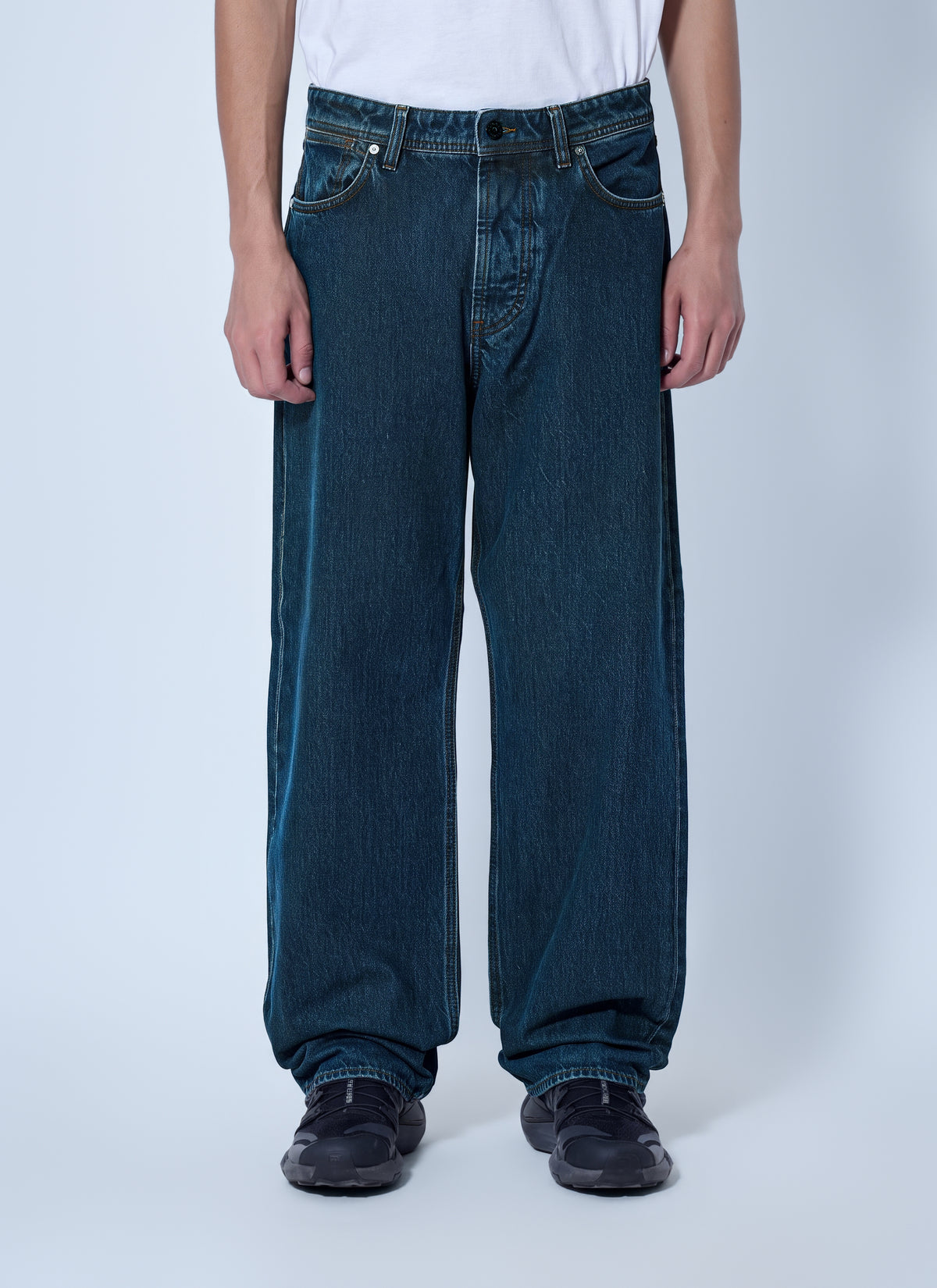 Stone Island Men Five-Pocket Wide-Leg Denim Jeans STONE ISLAND