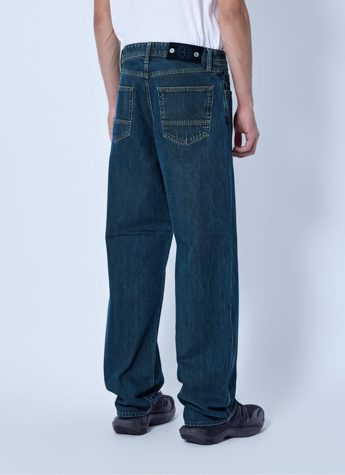 Stone Island Men Five-Pocket Wide-Leg Denim Jeans STONE ISLAND