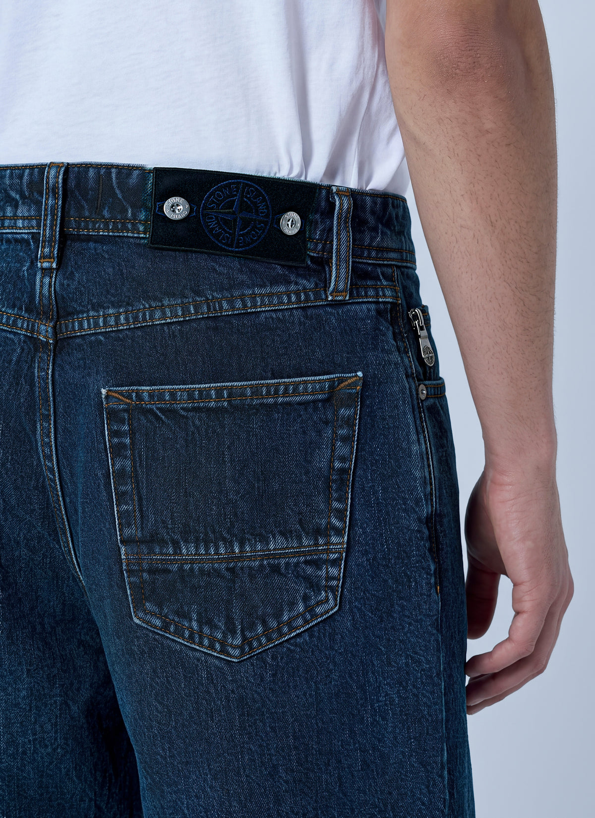 Stone Island Men Five-Pocket Wide-Leg Denim Jeans STONE ISLAND
