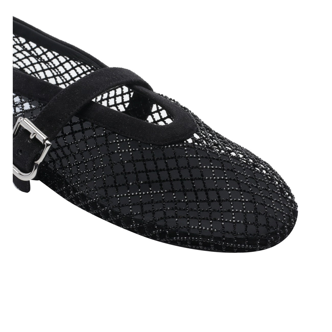 Alaia Women Strass Fishnet Flat Ballets ALAIA