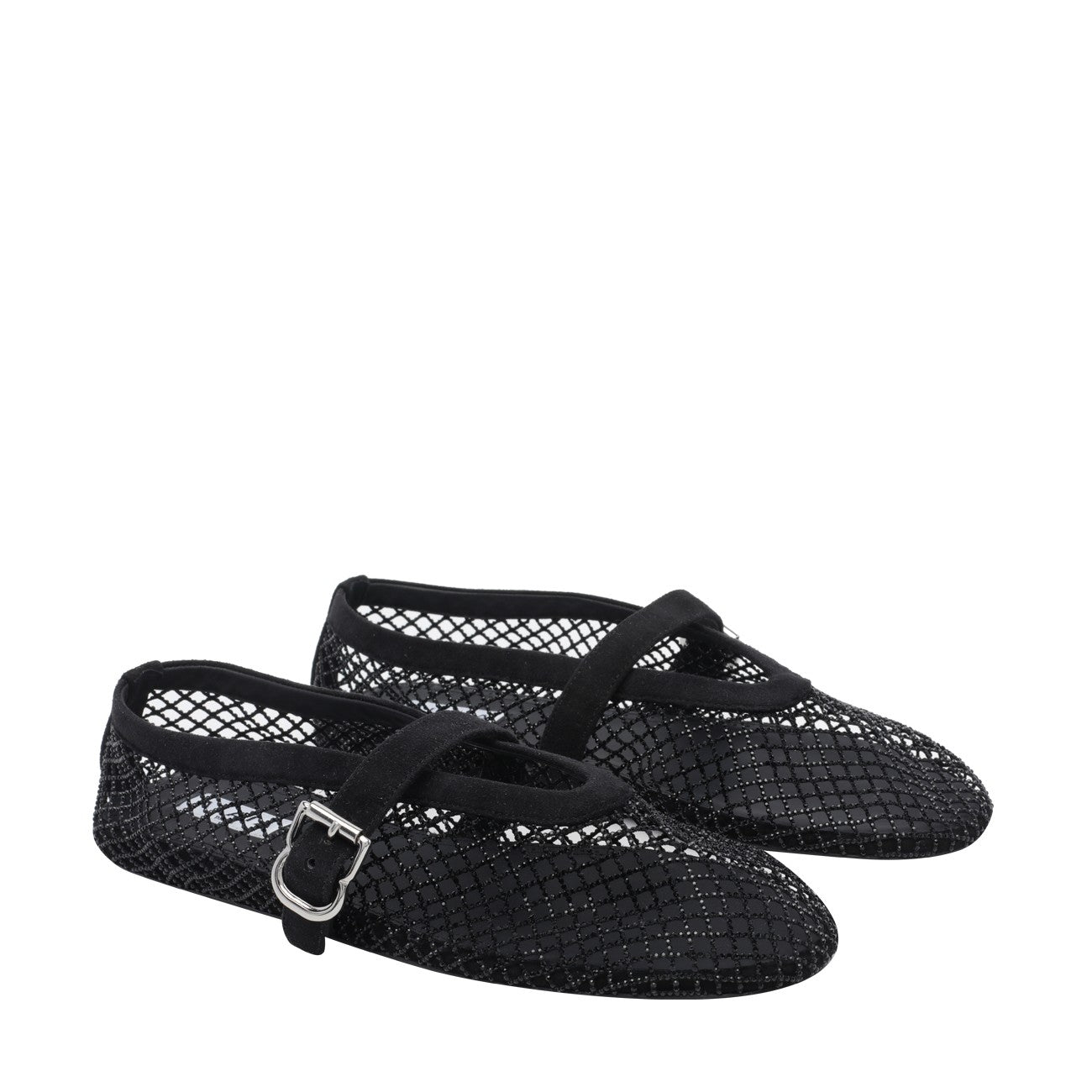 Alaia Women Strass Fishnet Flat Ballets ALAIA