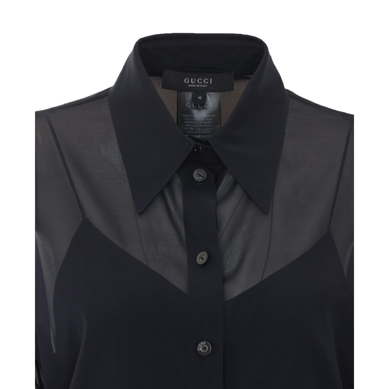 Gucci Women Stretch Silk Chiffon Shirt GUCCI