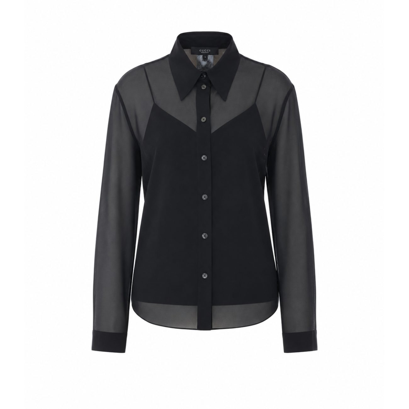 Gucci Women Stretch Silk Chiffon Shirt GUCCI