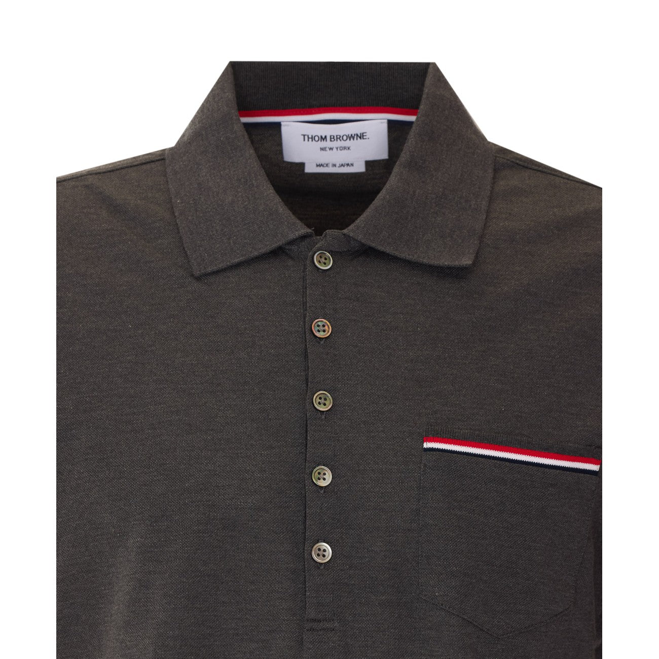 Thom Browne Men Stripe Logo Piquet Polo THOM BROWNE