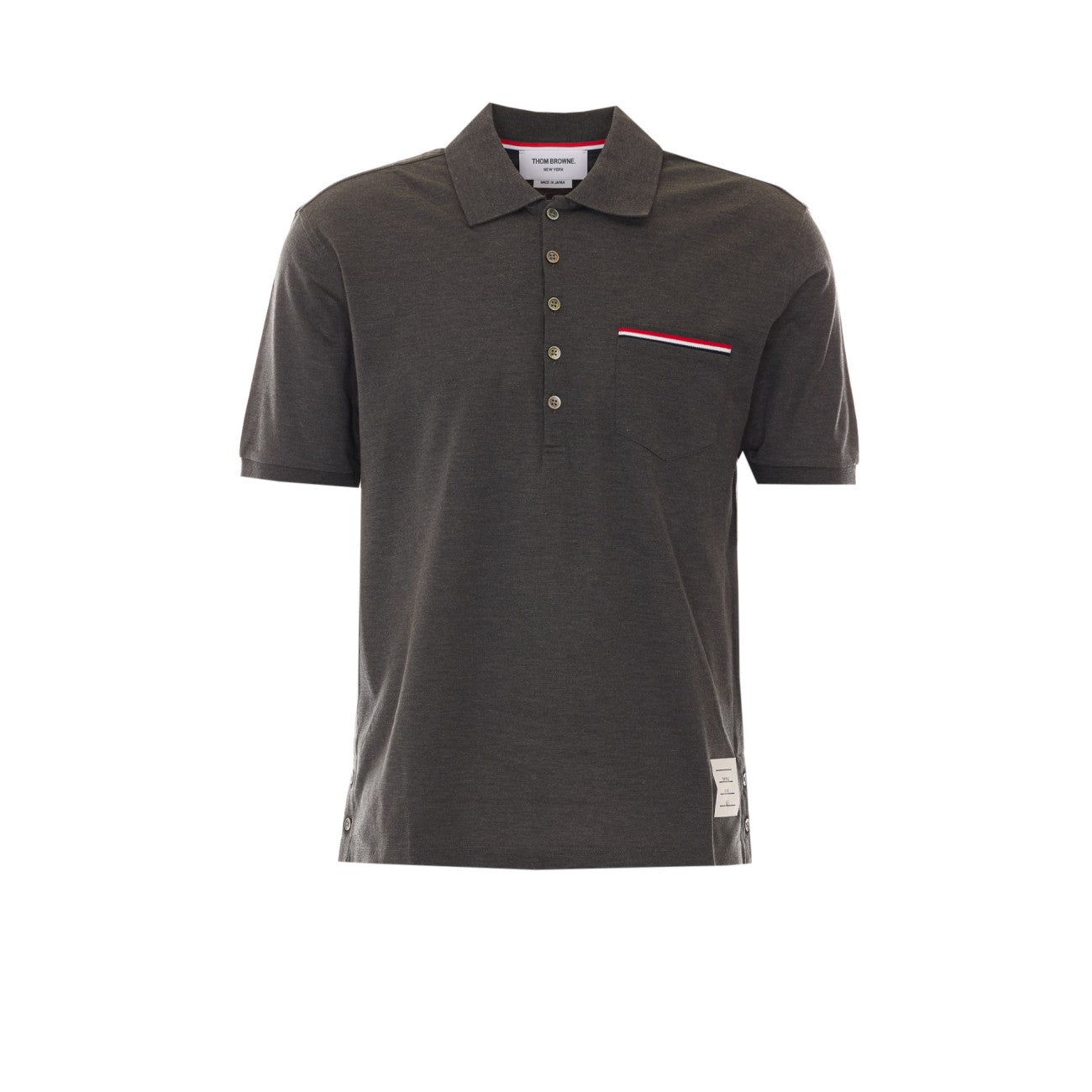 Thom Browne Men Stripe Logo Piquet Polo THOM BROWNE