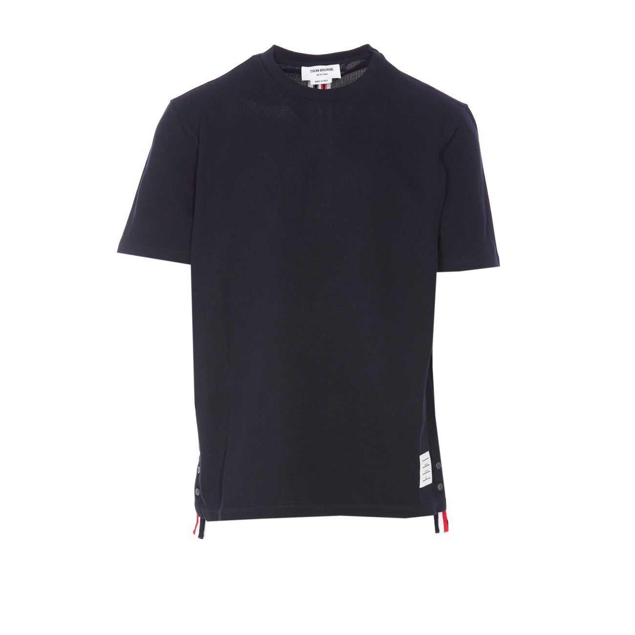 Thom Browne Men Stripe Logo Relaxed Fit Piquet T-Shirt THOM BROWNE