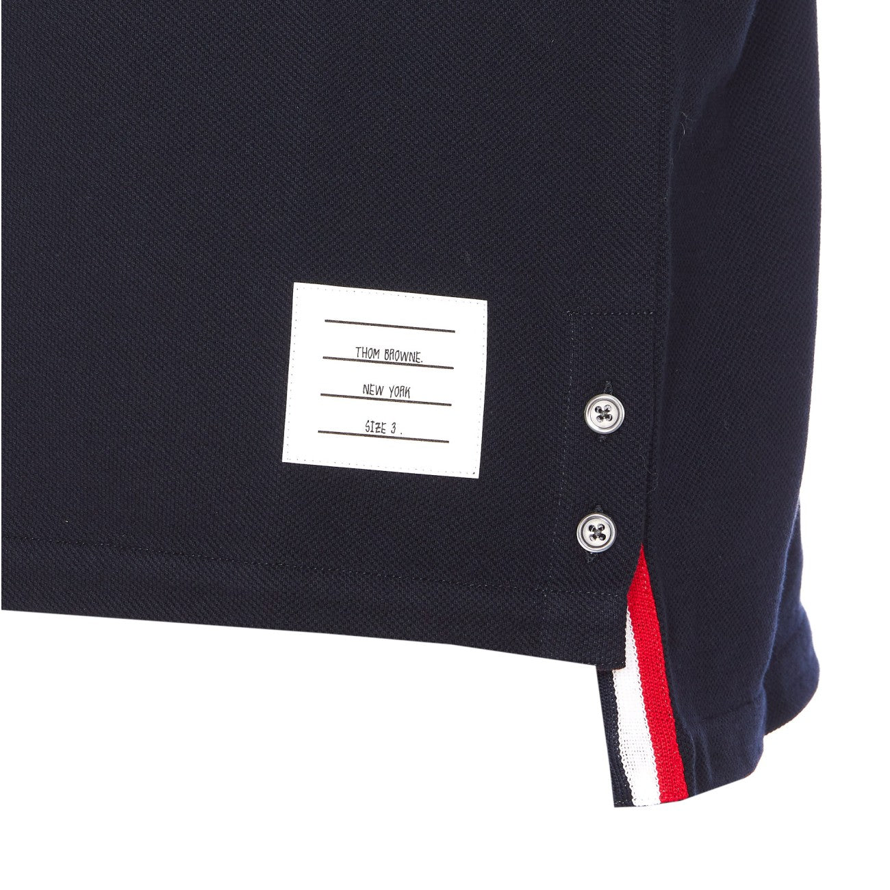 Thom Browne Men Stripe Logo Relaxed Fit Piquet T-Shirt THOM BROWNE
