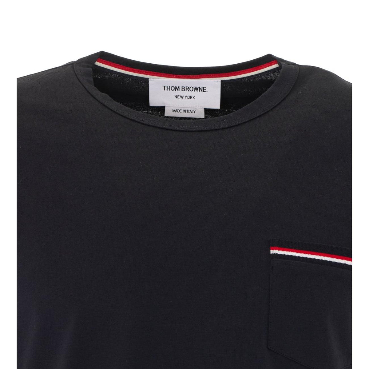 Thom Browne Men Stripe Logo T-Shirt THOM BROWNE
