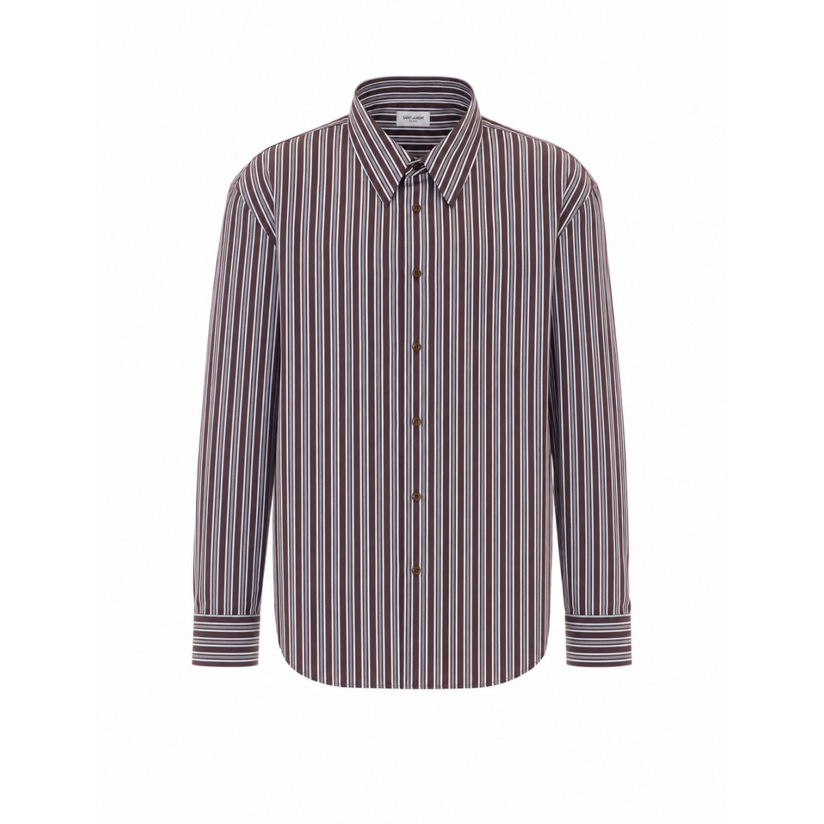 Saint Laurent Men Striped Cotton Poplin Shirt SAINT LAURENT