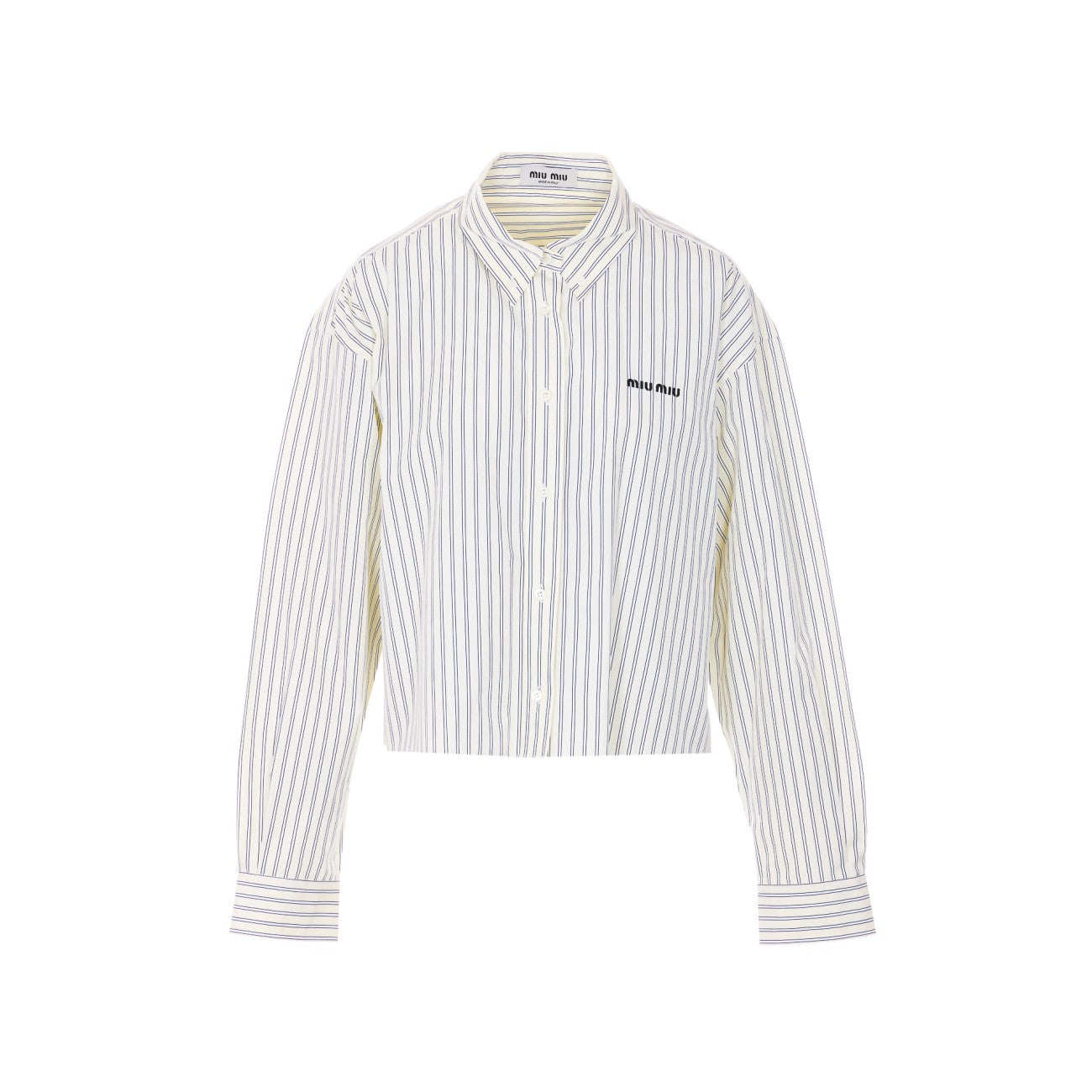 Miu Miu Women Striped Logo Shirt MIU MIU