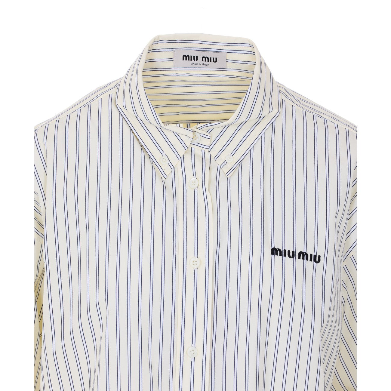 Miu Miu Women Striped Logo Shirt MIU MIU